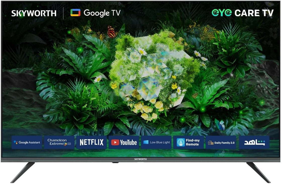 Skyworth Led Tv 55Inch, Smart Google TV, 4K, 3HDMI & 2USB, 60Hz, HDR10