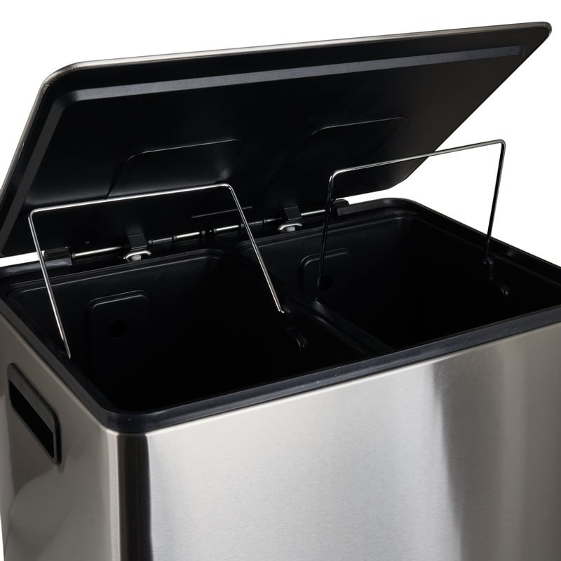 Pedaalemmer - zilverkleurig - 2x30 liter