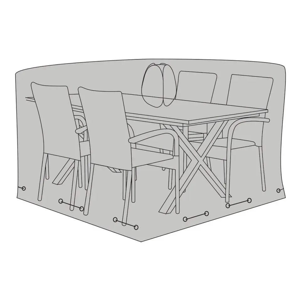 Hioshop Liva beschermhoes voor tuinmeubelen luxe 1 tafel- 4 stoelen