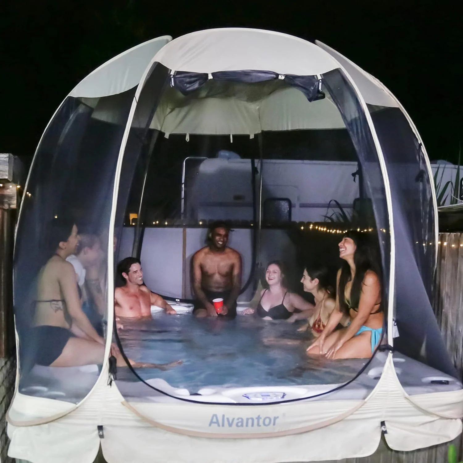 Screen House Room Camping Tent Outdoor Canopy Pop Up Sun Shade Shelter 8 Mesh Walls Not Waterproof Beige 12'x12' Patent Pending(6'x6'/Beige)