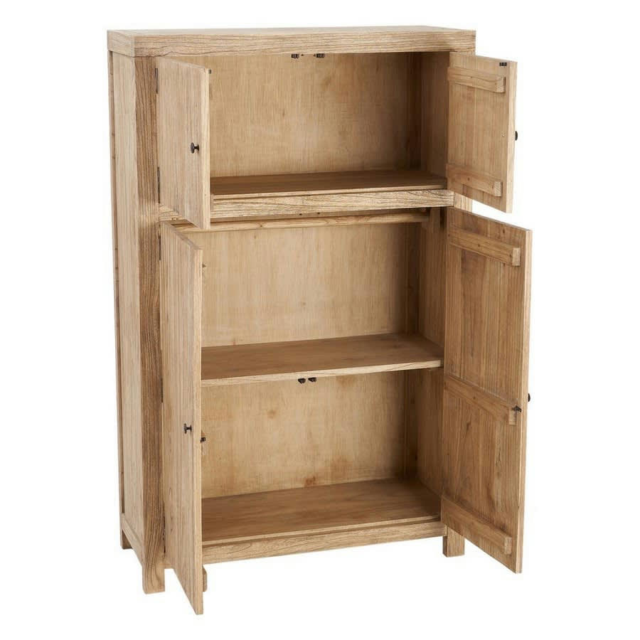 - Armoire en manguier naturel 100x40x160 cm, 2 portes et 2 tiroirs