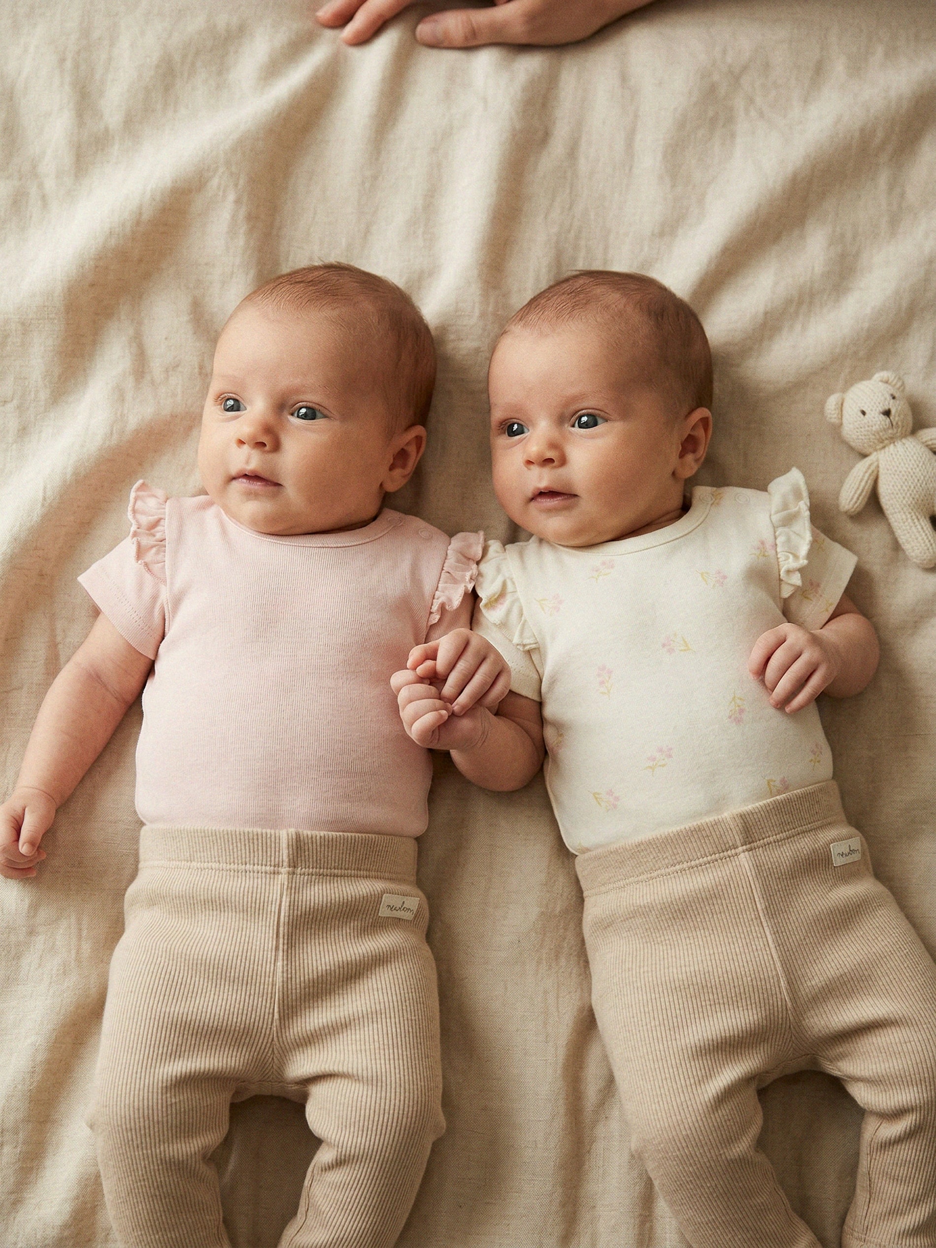 Bawełniane body z ozdobnymi falbanami 2 pack