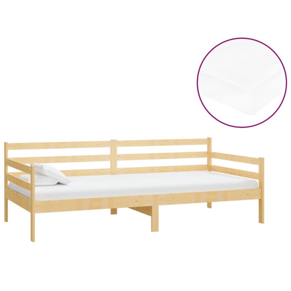 Łóżko dzienne z materacem 90x200 cm lite drewno sosnowe