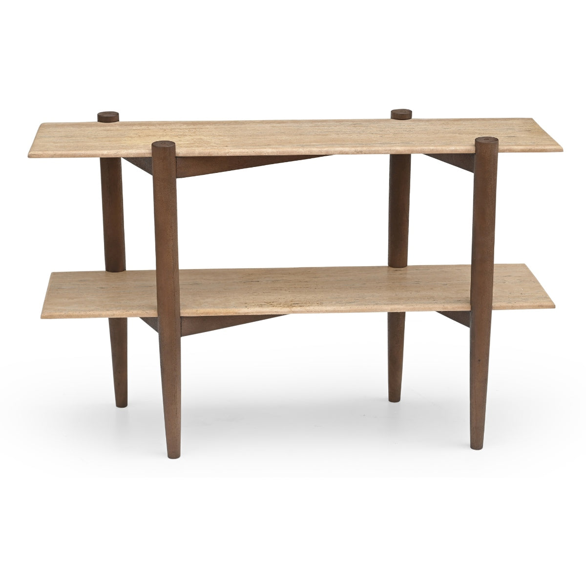DÉJA Living Sidetable Aline - Travertin - Donkerbruin - 120cm