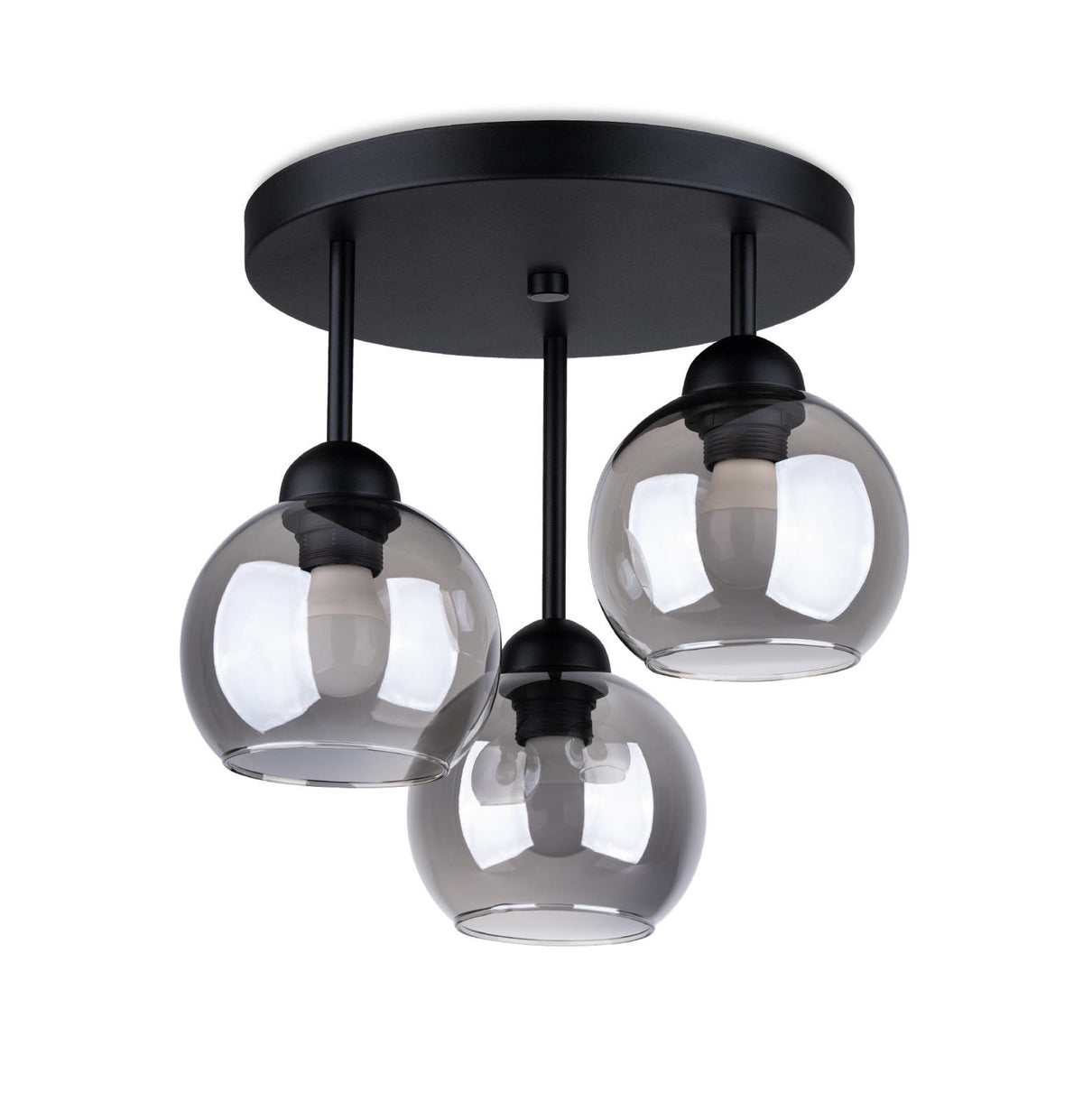 Sollux plafondlamp Alino - 3 lichts - 30 x 35  cm - zwart