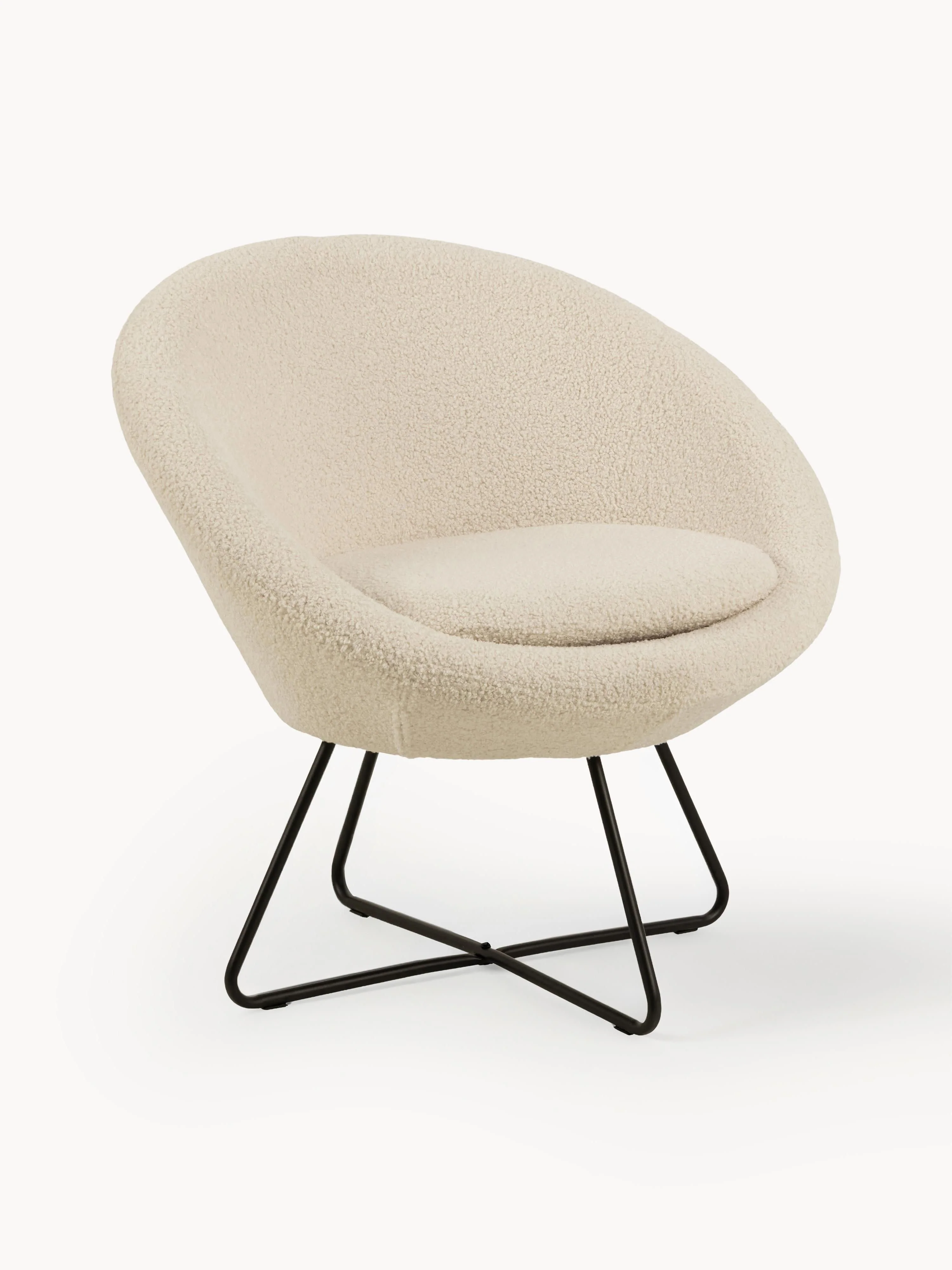 Teddy-Cocktailsessel Center mit Metall-Beinen