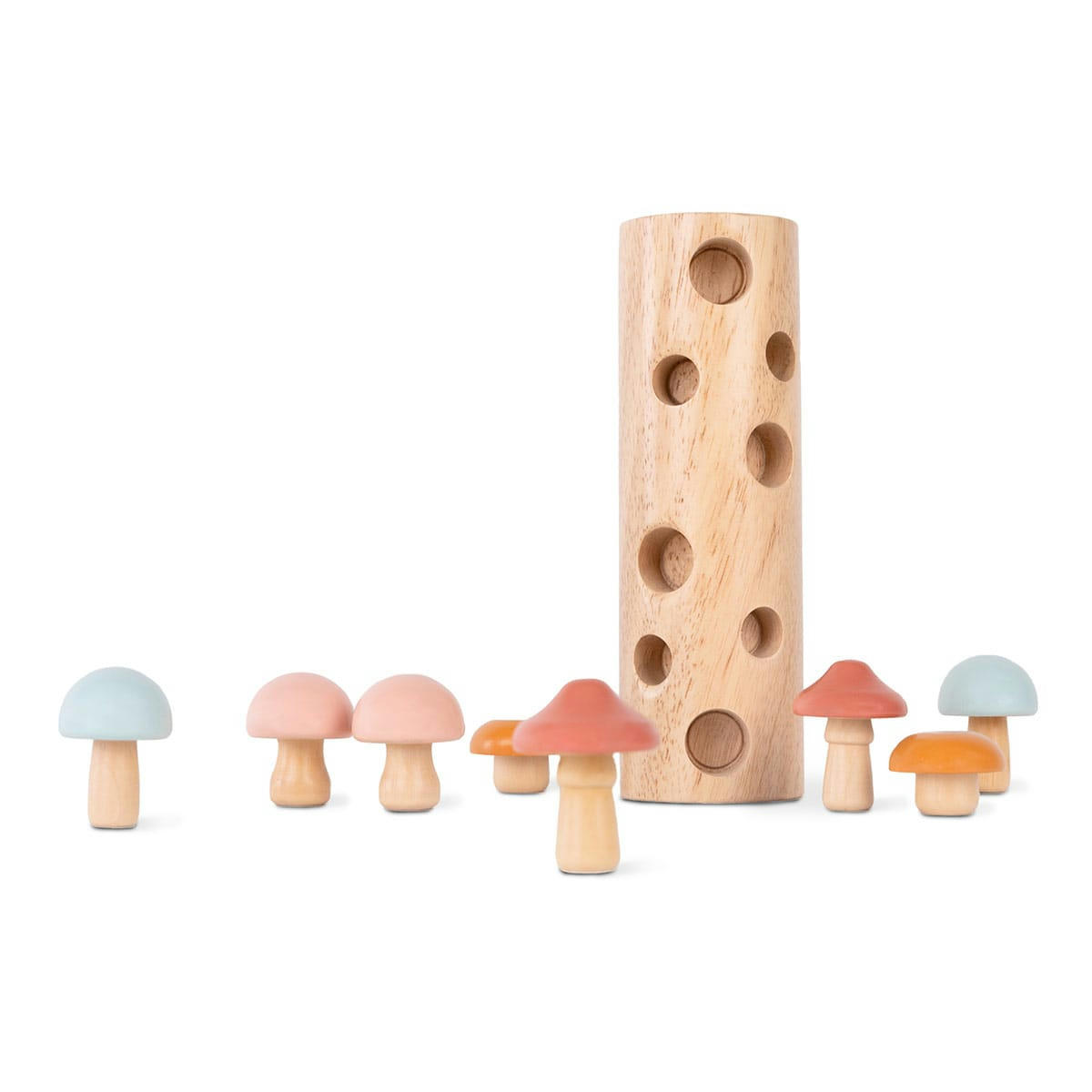 - Puzzle champignon pour enfants en bois naturel multicolore