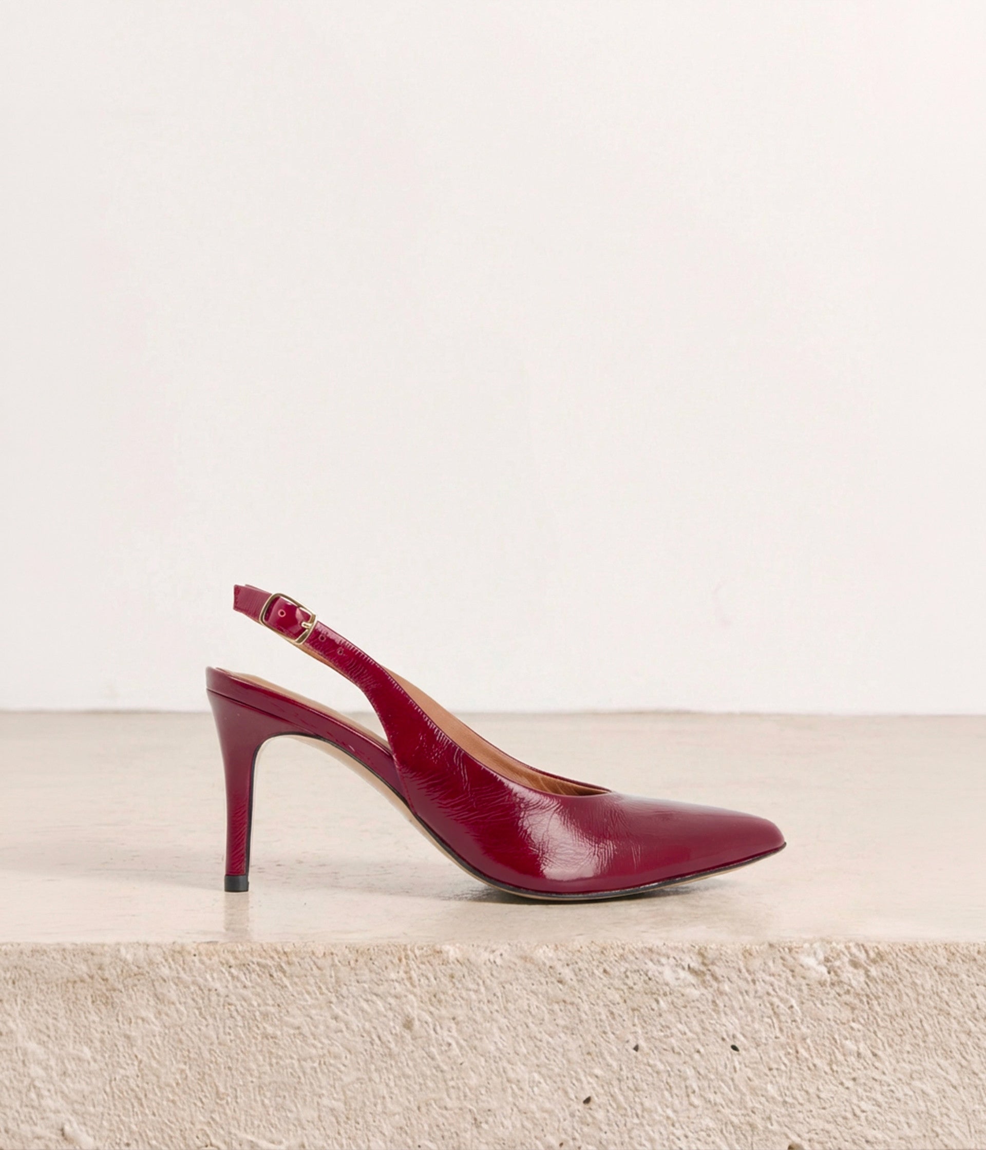 Escarpins slingback cerise Saphir
