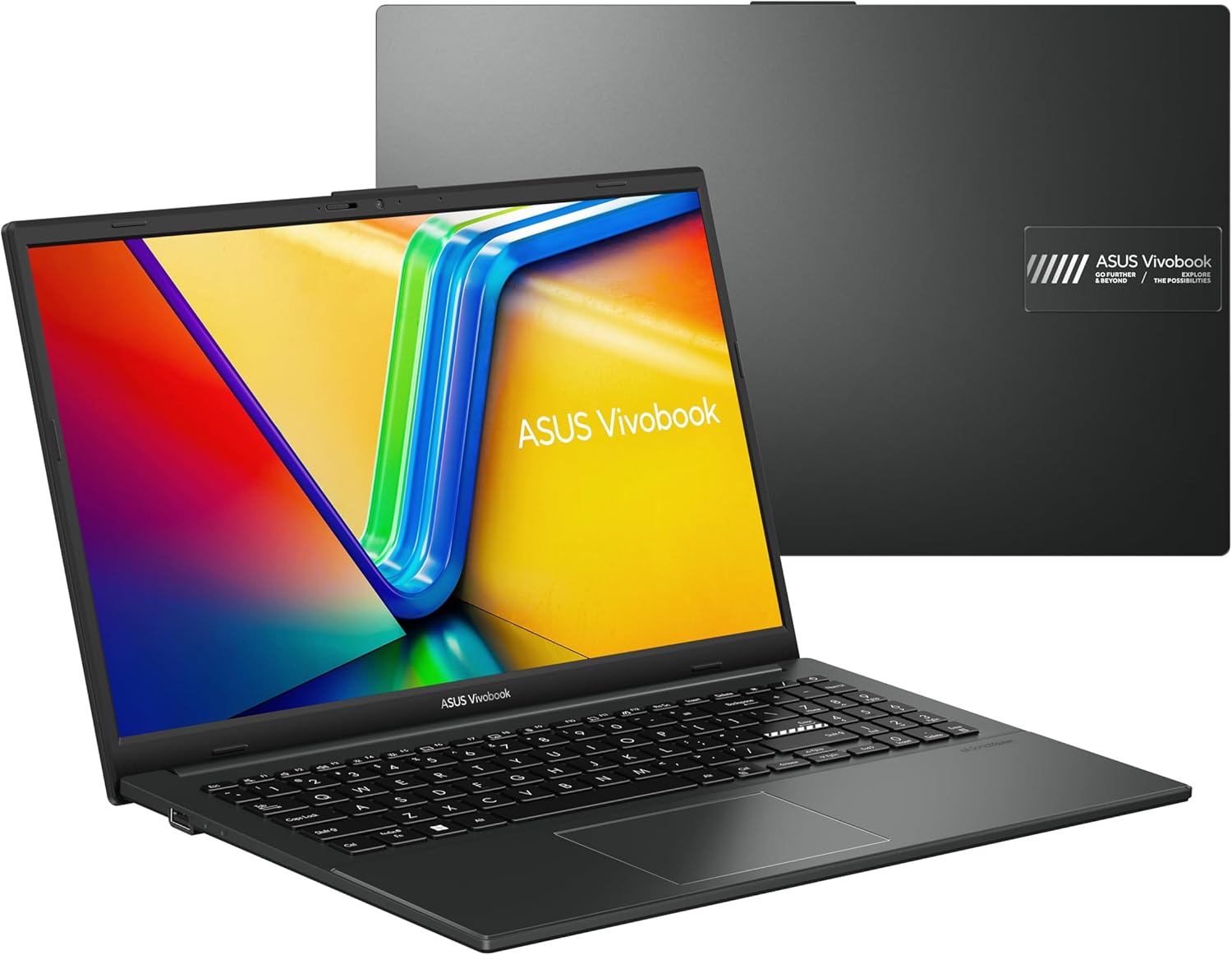 ASUS Vivobook Go 15.6” FHD Slim Laptop  AMD Ryzen 3 7320U Quad Core Processor  8GB DDR5 RAM  256GB SSD  Windows 11 Home  Fast Charging  Webcam Shield  Military Grade Durability  Black  E1504FA-AB34