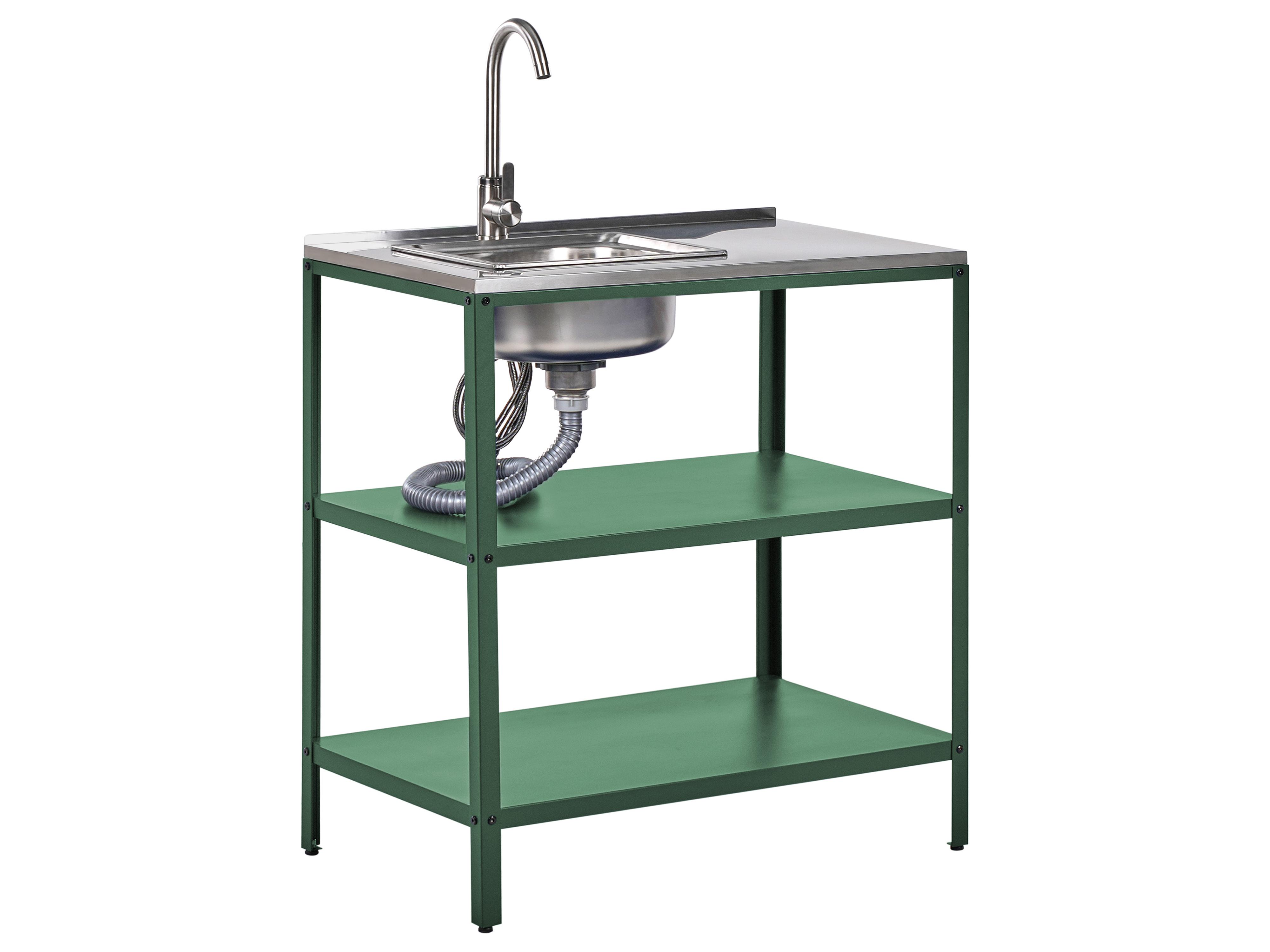 Outdoor Kitchen Island with Sink VILAMA Green