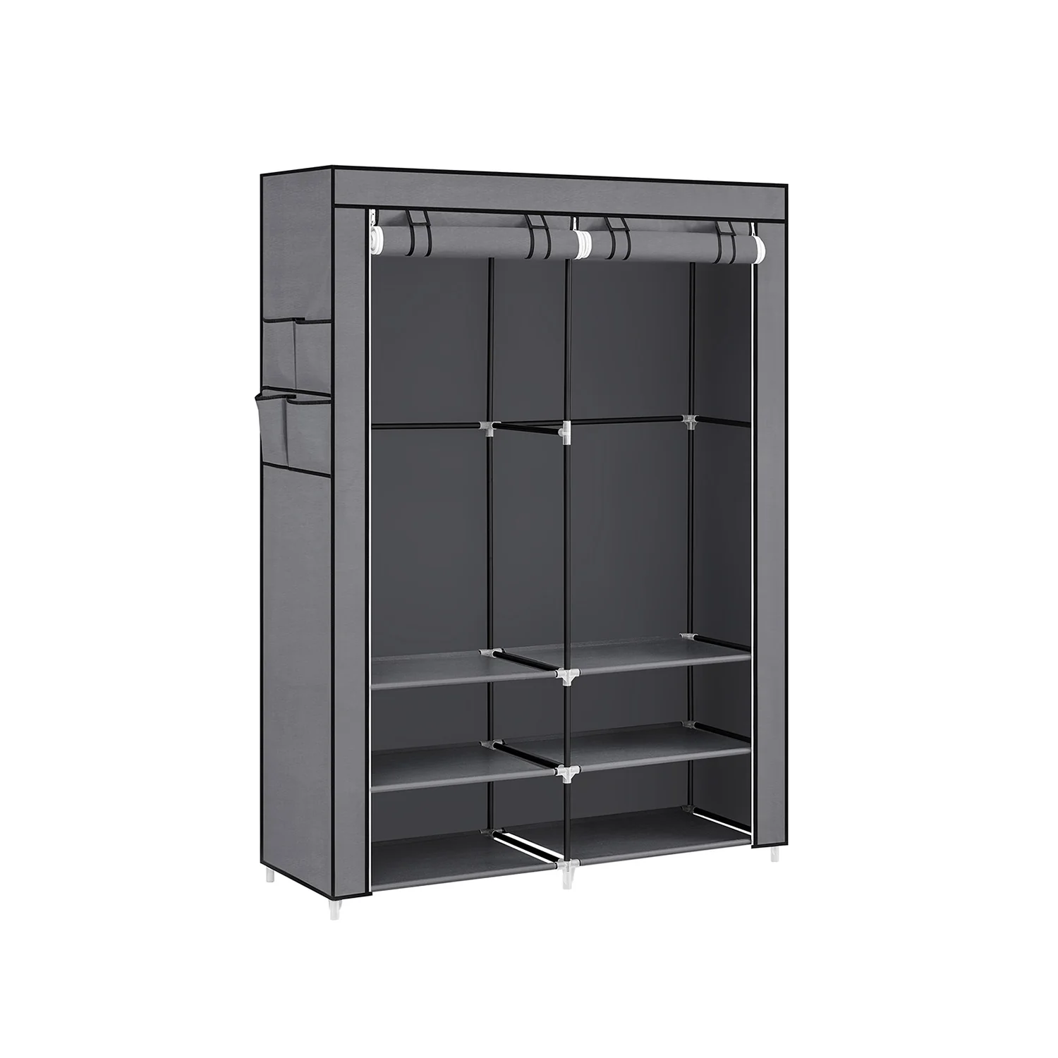 Armoire de rangement avec housse 45 x 127 x 176 cm gris