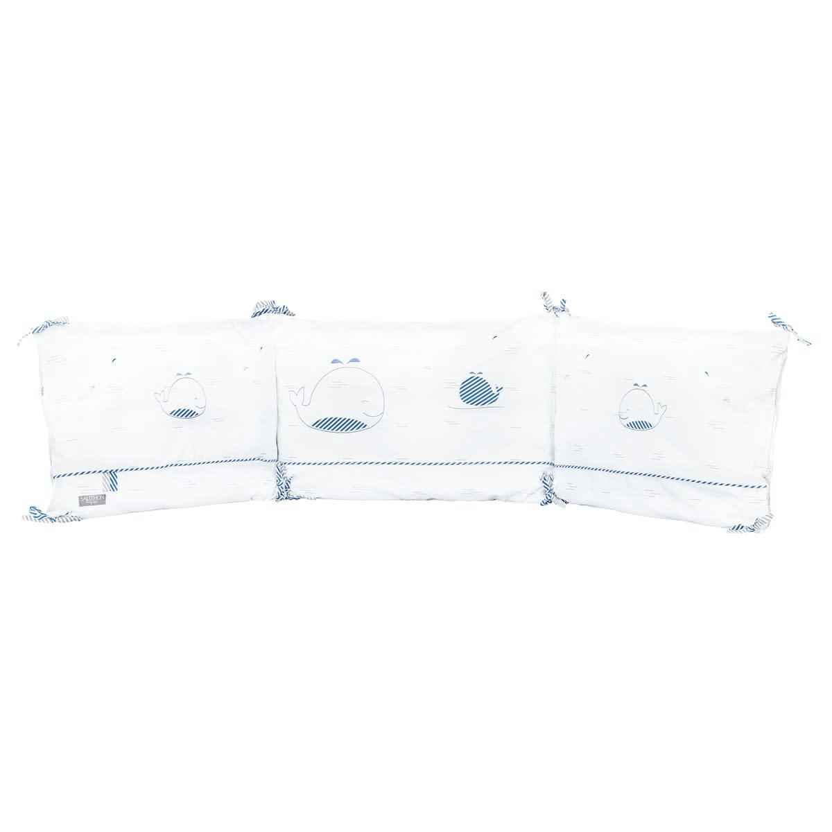 BLUE BALEINE - Tour de lit bébé 190x19cm en coton blanc