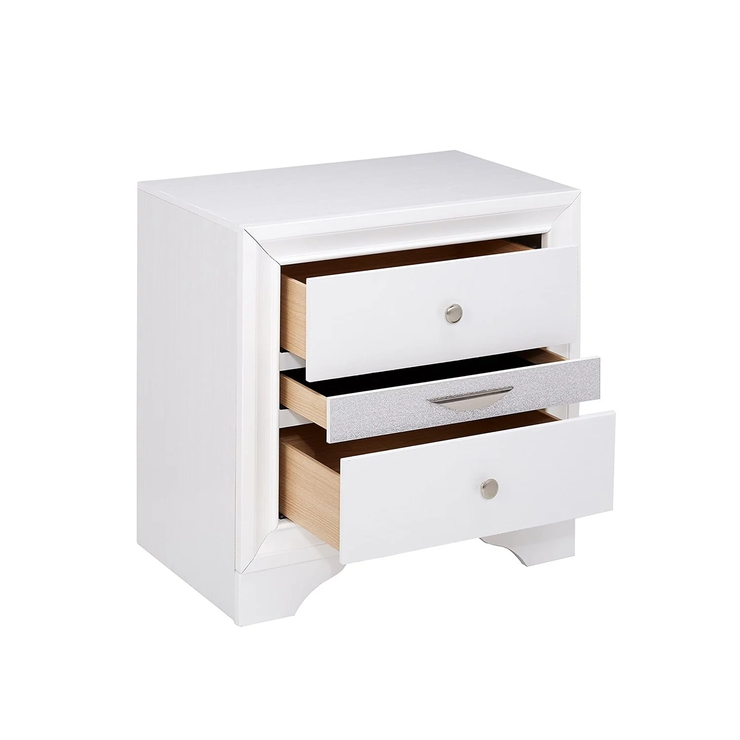 2 Drawers and 1 Jewelry Drawer Nightstand