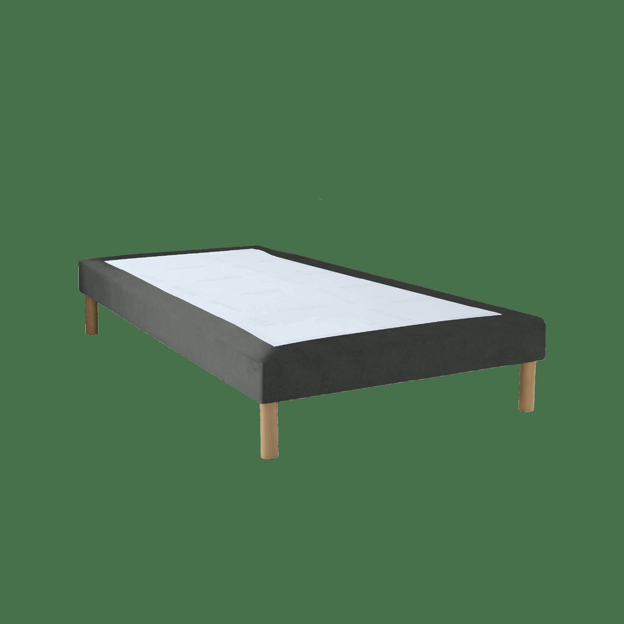 LUXE VELOURS - Sommier velours gris souris 80x190 cm