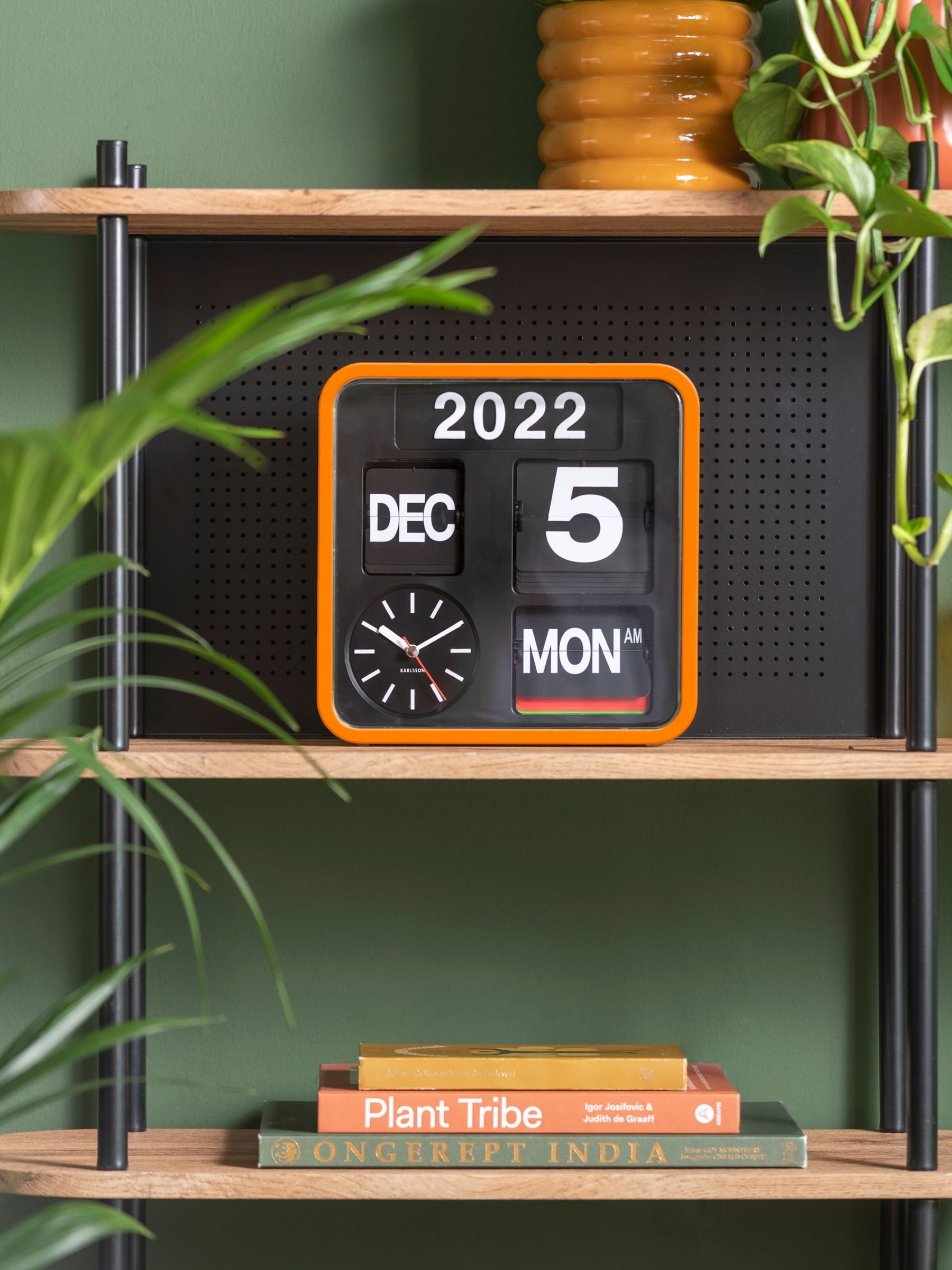 Orange Mini Flip Wall Clock