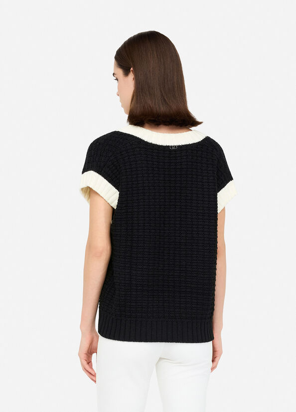 Gilet in maglia di lana e cotone
