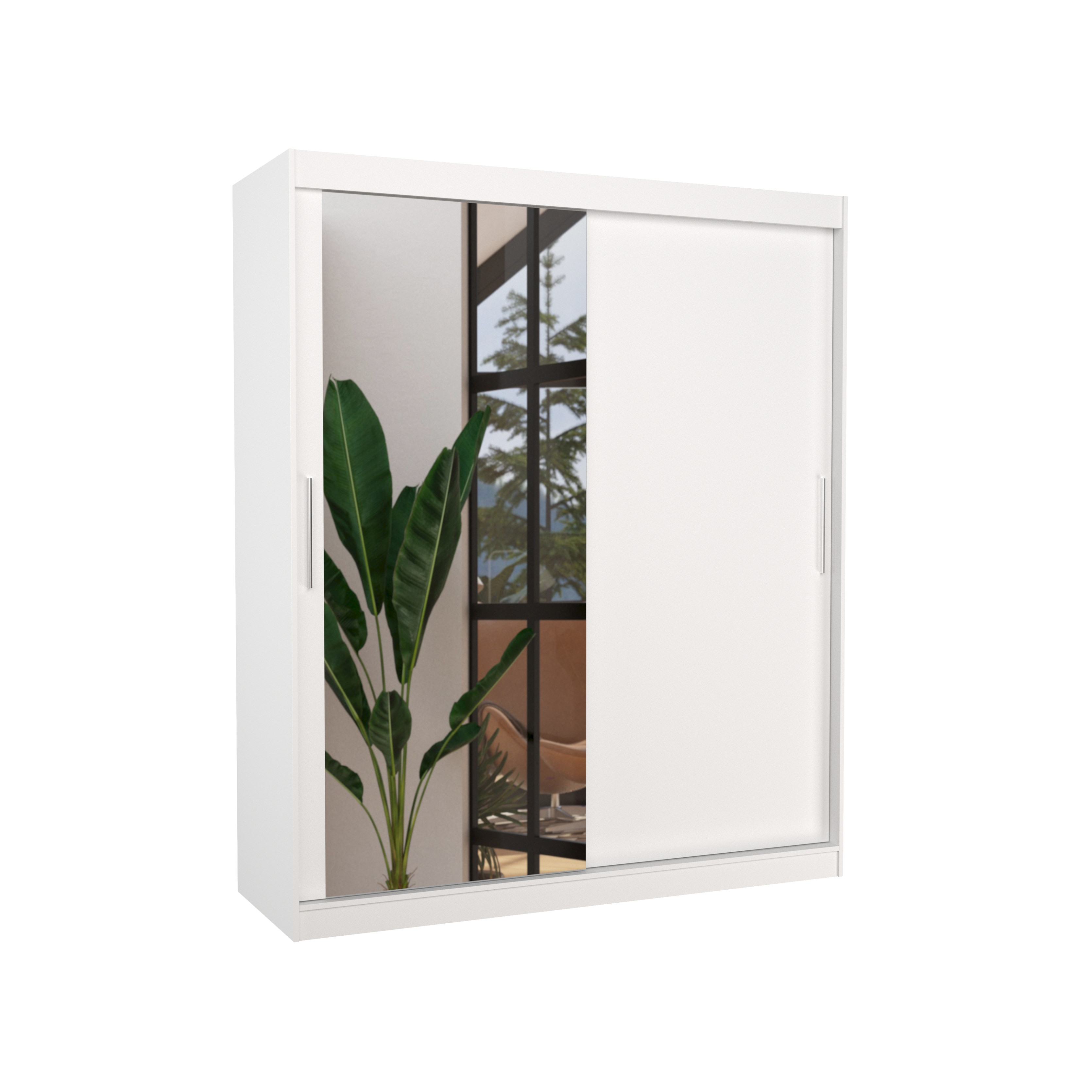 Szafa przesuwna z lustrem TOM 180 White