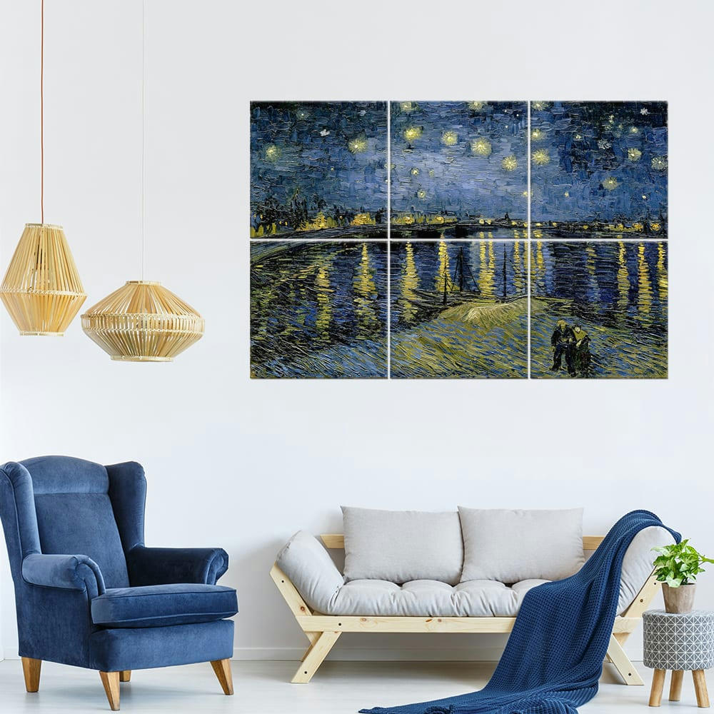 - Tableau Nuit Étoilée sur le Rhône - Vincent Van Gogh 100x150cm