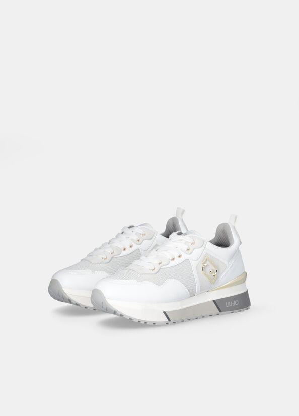 Sneakers in pelle e mesh