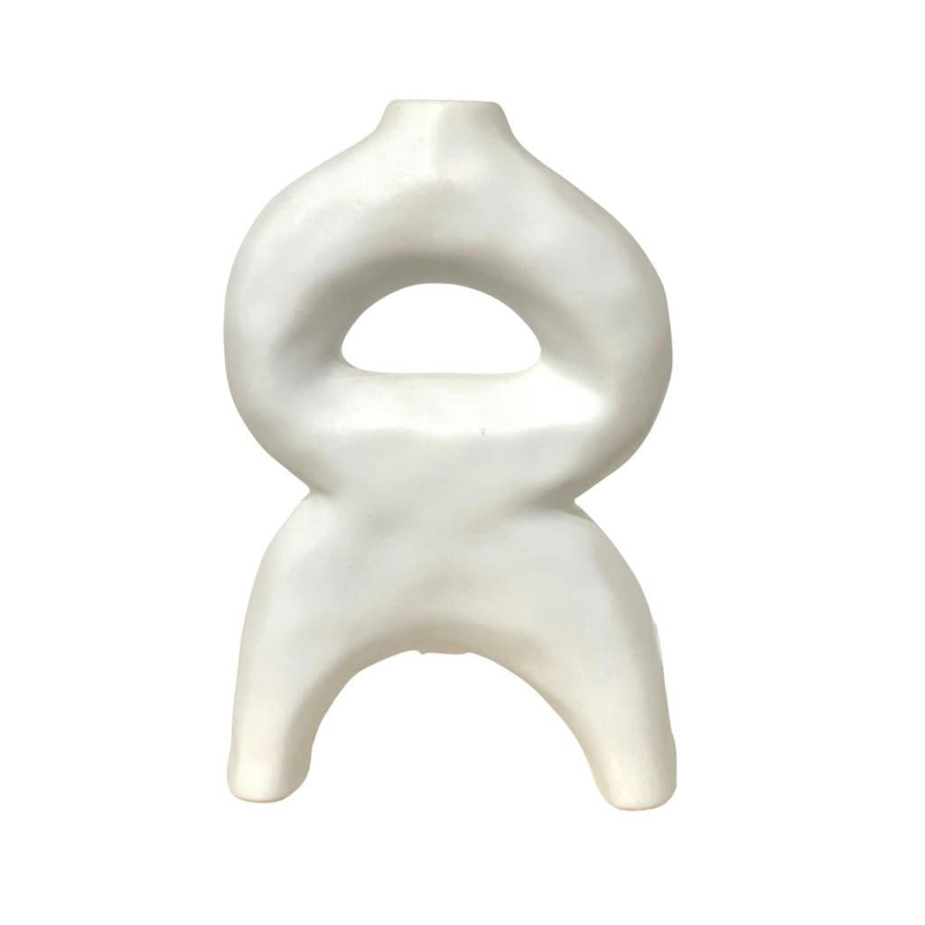 CERAMIC - Vase céramique nomade blanc H21cm