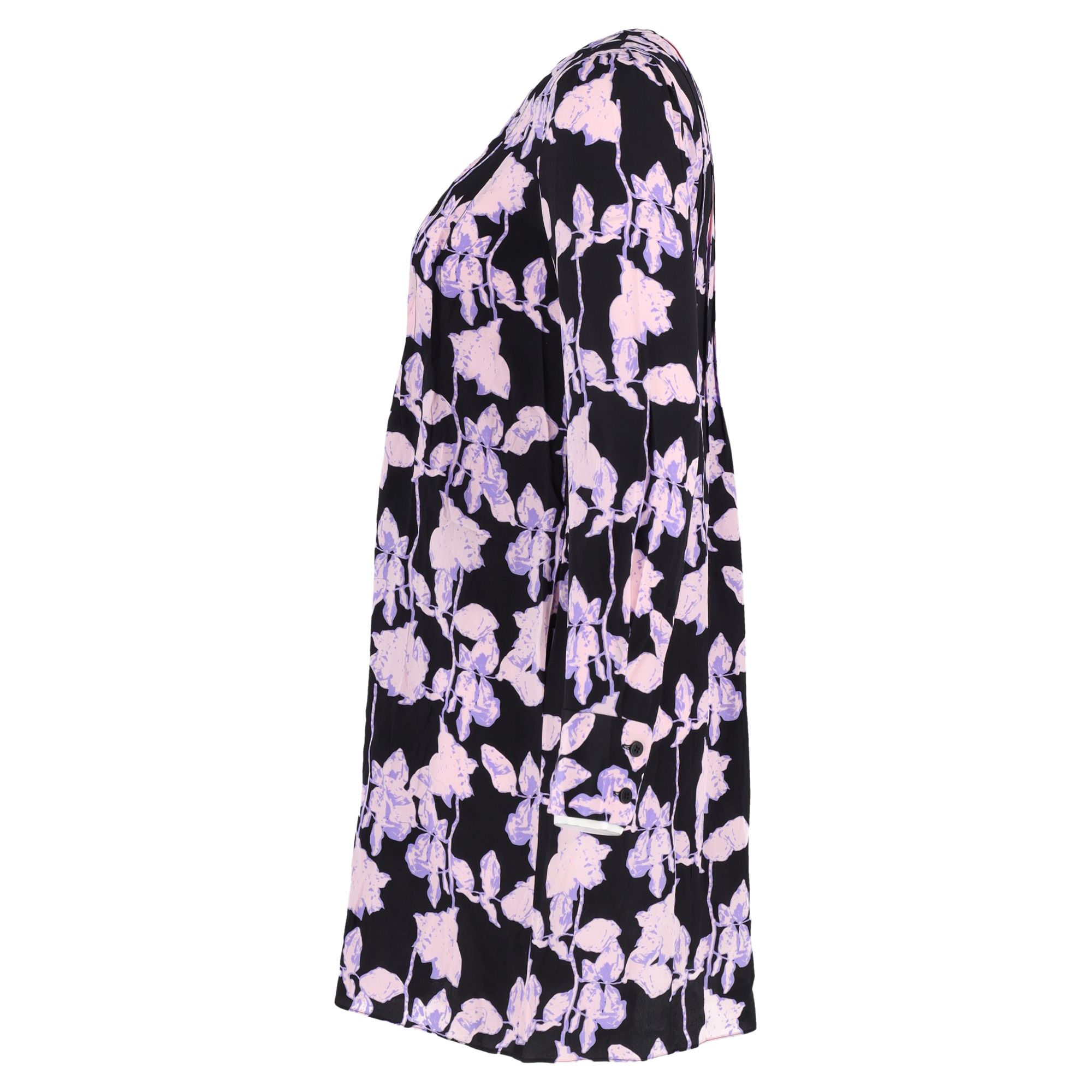 Diane Von Furstenberg Preloved Joyce Pleated Shift Dress In Floral Print Silk