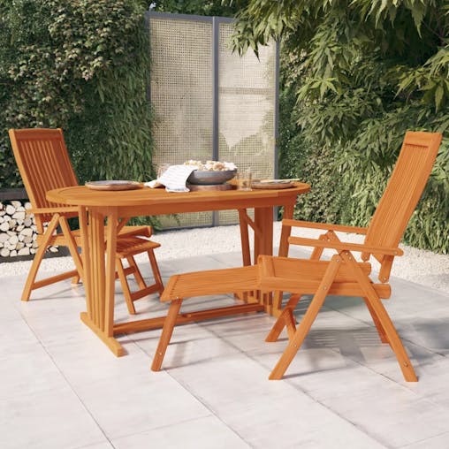 NNEVL Folding Garden Chairs with Footrests 2 pcs Solid Wood Eucalyptus