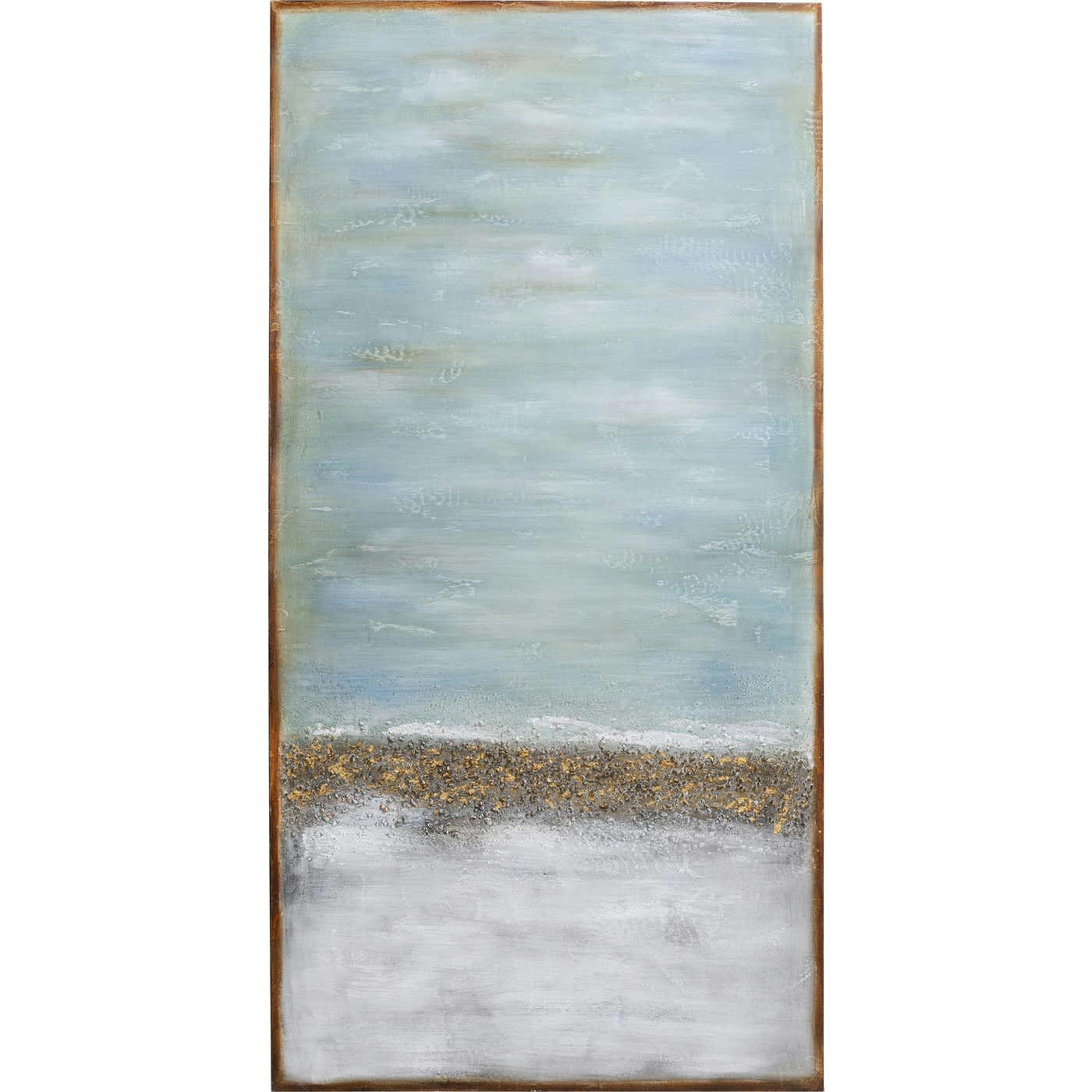 ABSTRACT HORIZON - Toile bleue mer abstraite en relief 100x200