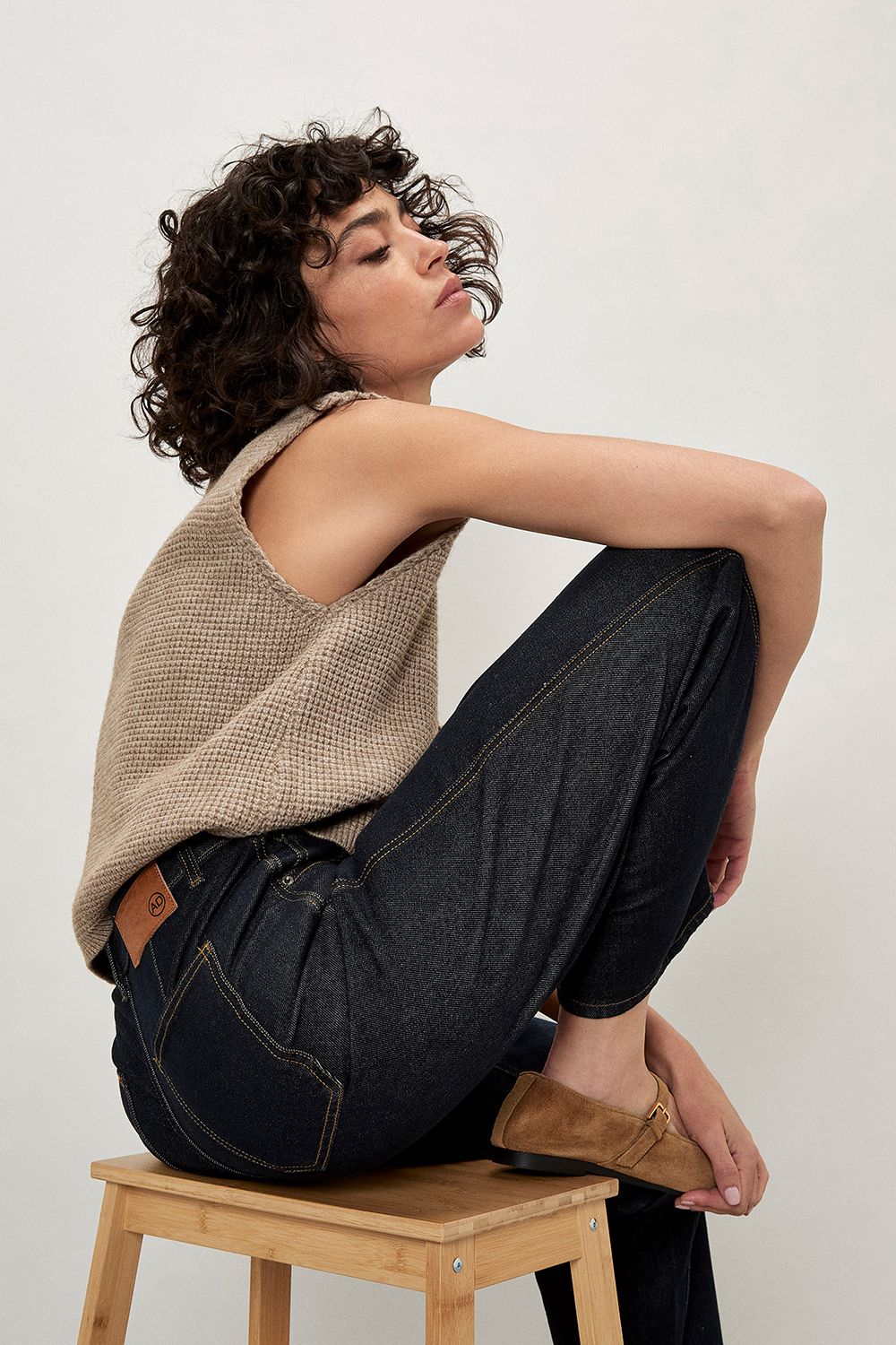 Apricot Aiko Dark Wash Barrel Jeans