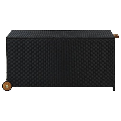 NNEVL Garden Storage Box Black 120x65x61 cm Poly Rattan