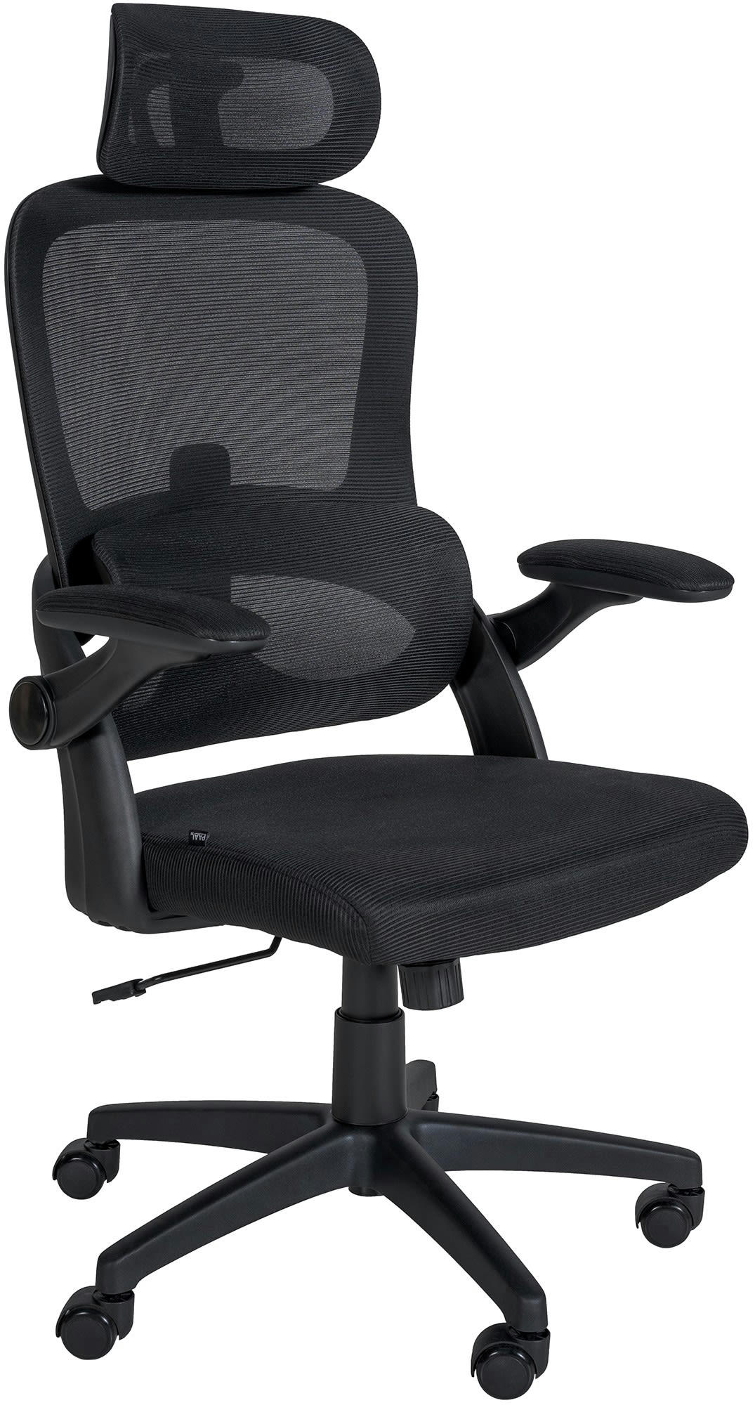 GARSTON - Fauteuil de bureau avec soutien lombaire en microfibre Noir