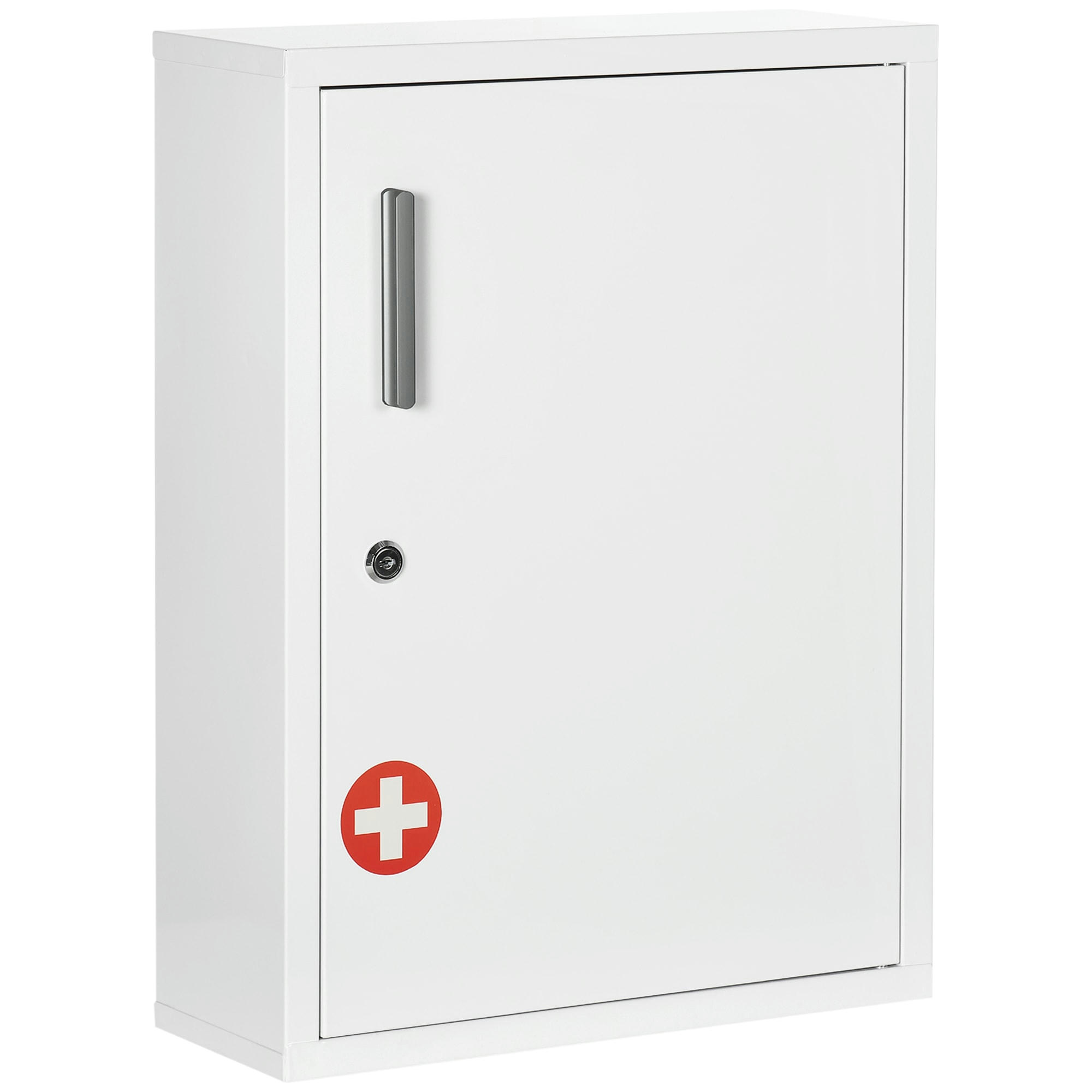 - Armoire à pharmacie verrouillable 2 étagères logo croix acier blanc