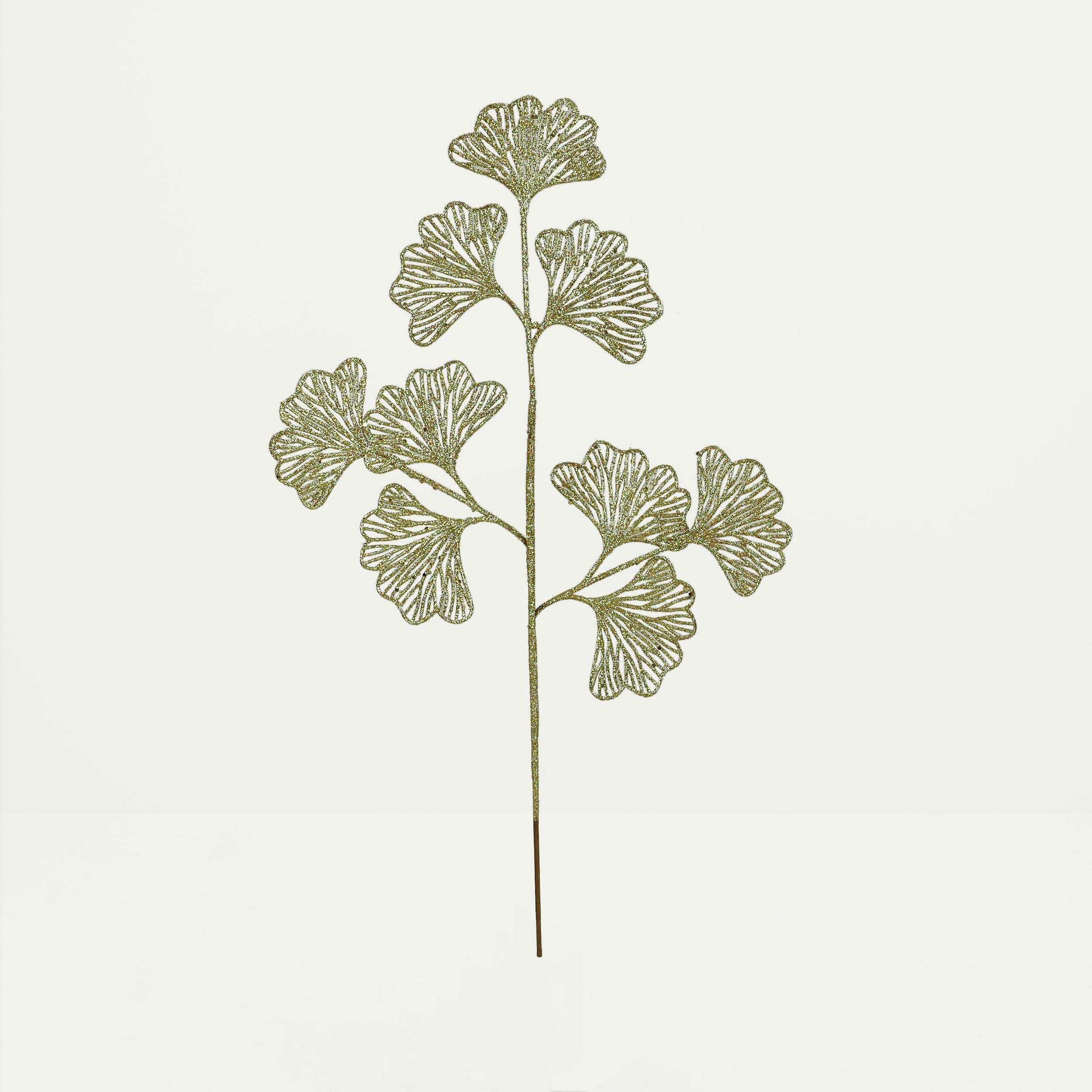 - Tige de feuillage artificielle dorée 70cm lot de 3