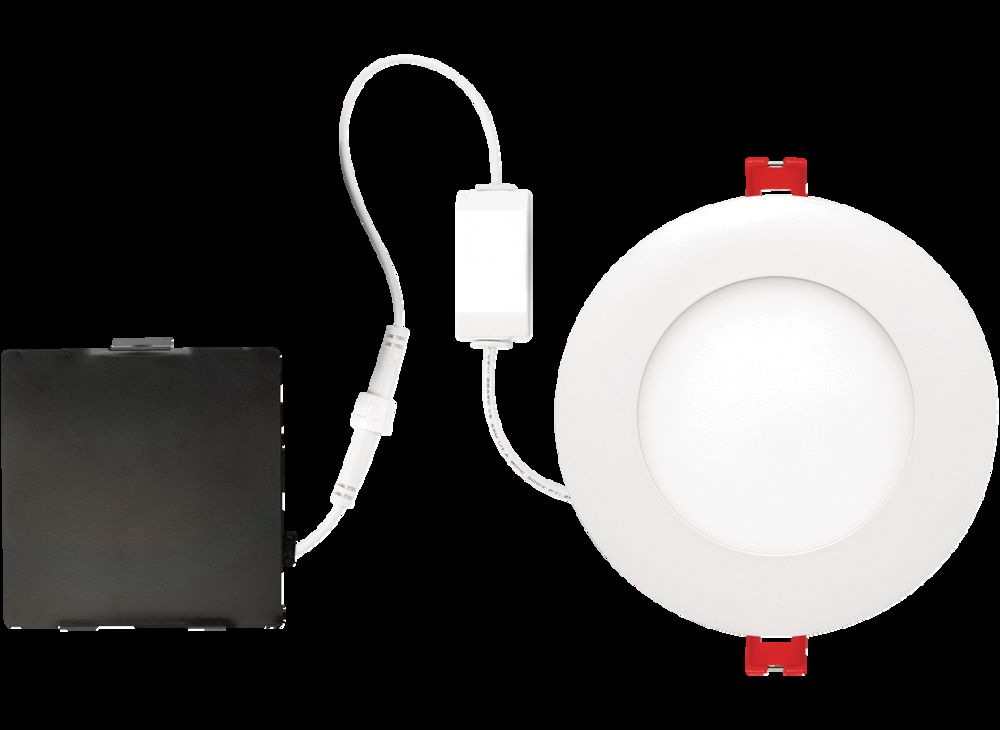 Globe Electric Smart-Slim Round LED Complete Colour Control Recessed Lighting Kit, 4-in, White Trim