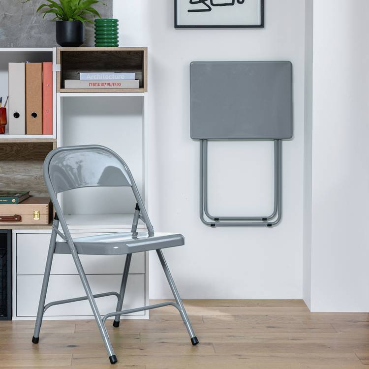 Habitat Airo Folding Side Table - Grey