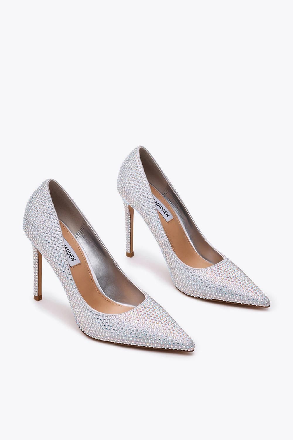 STEVE MADDEN Thirve Heel Silver' Fabric Heels