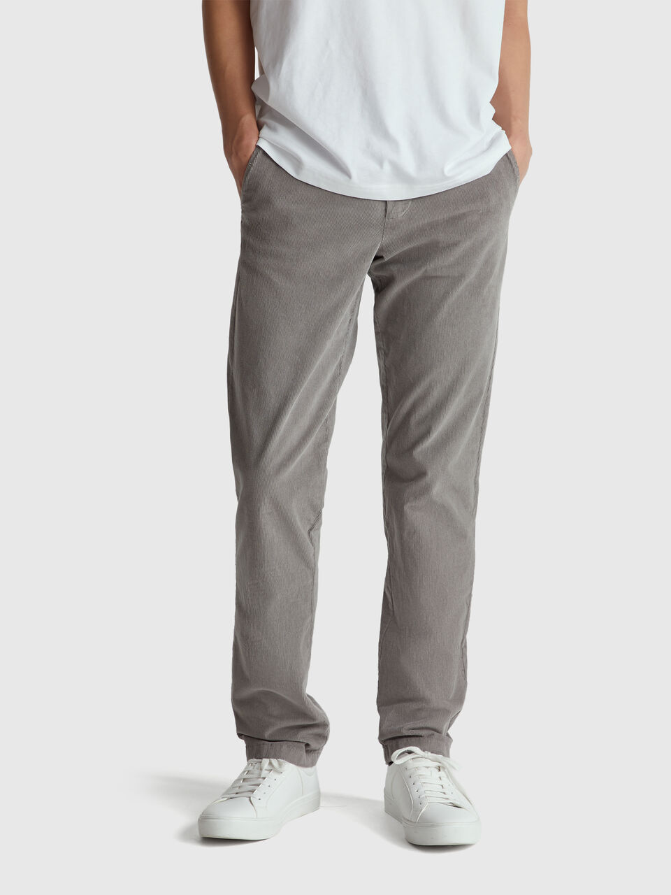 Slim fit stretch corduroy trousers