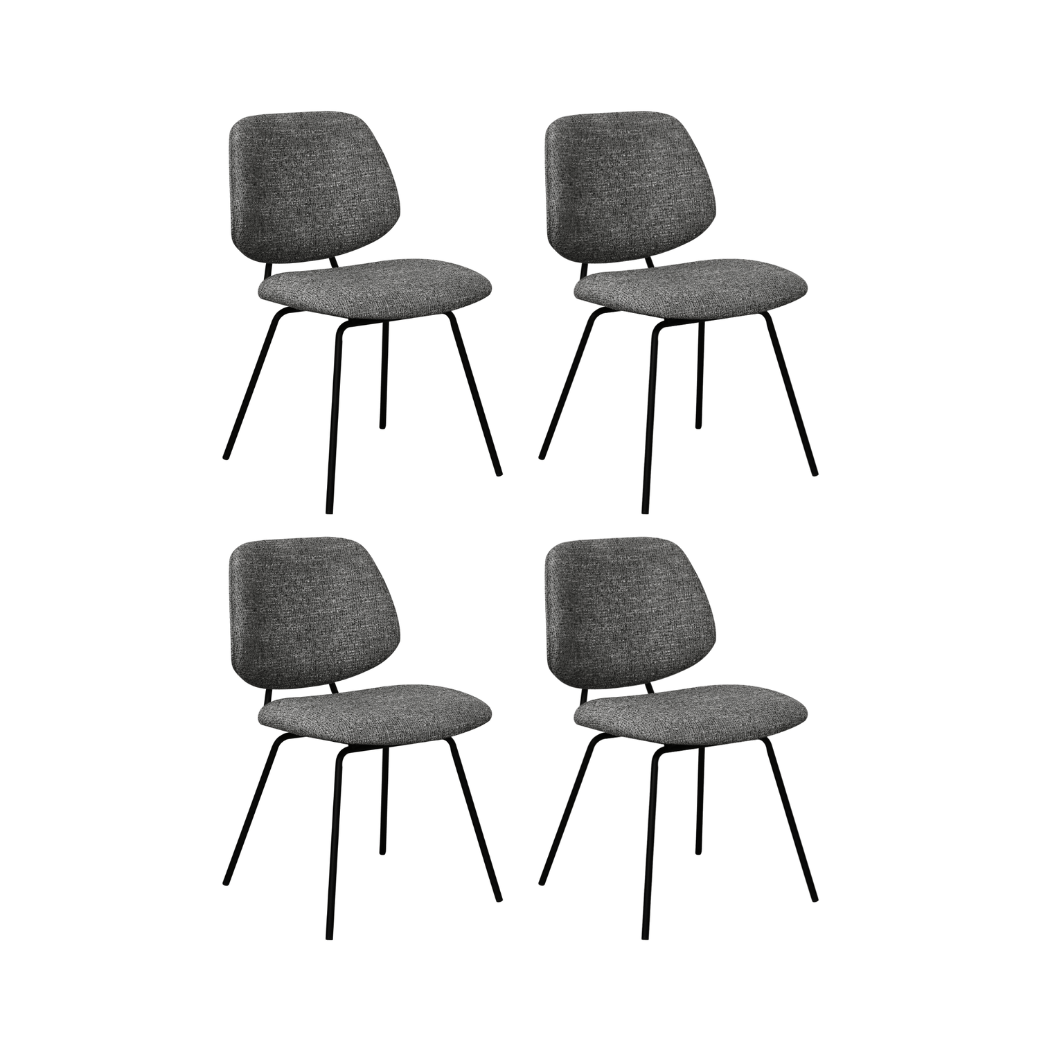 Furnhouse eetkamerstoel Sofia - Grijs - Stof (Bouclé) - Set van 4