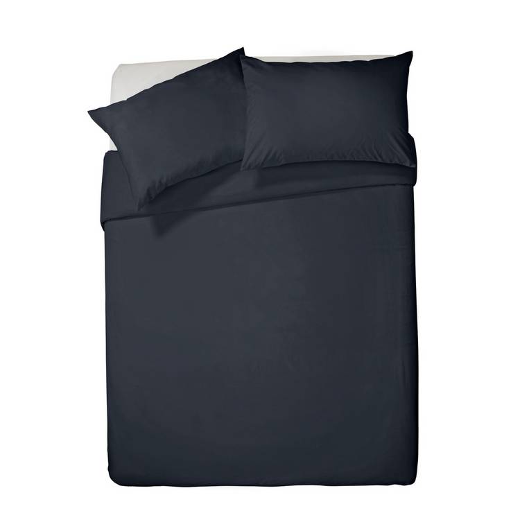 Habitat Pure Cotton 200TC Navy Bedding Set - Double