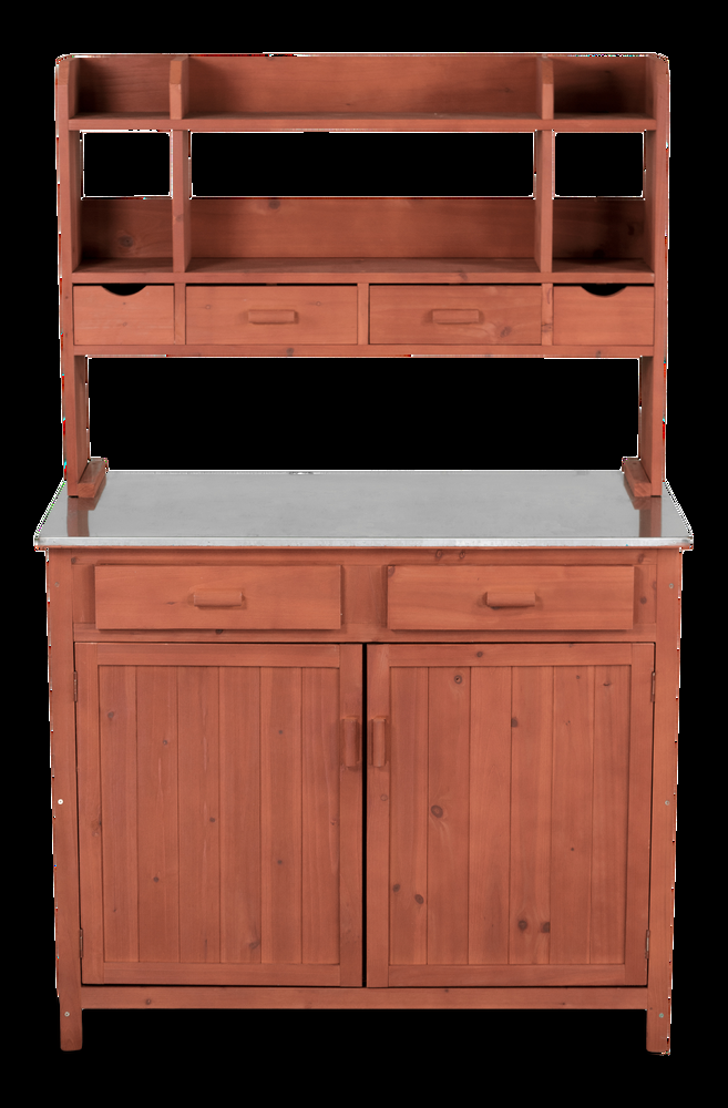 Leisure Season Outdoor/Indoor Kitchen Multifunction Prep Station, 42 x 24 x 67-in, Stained Wood