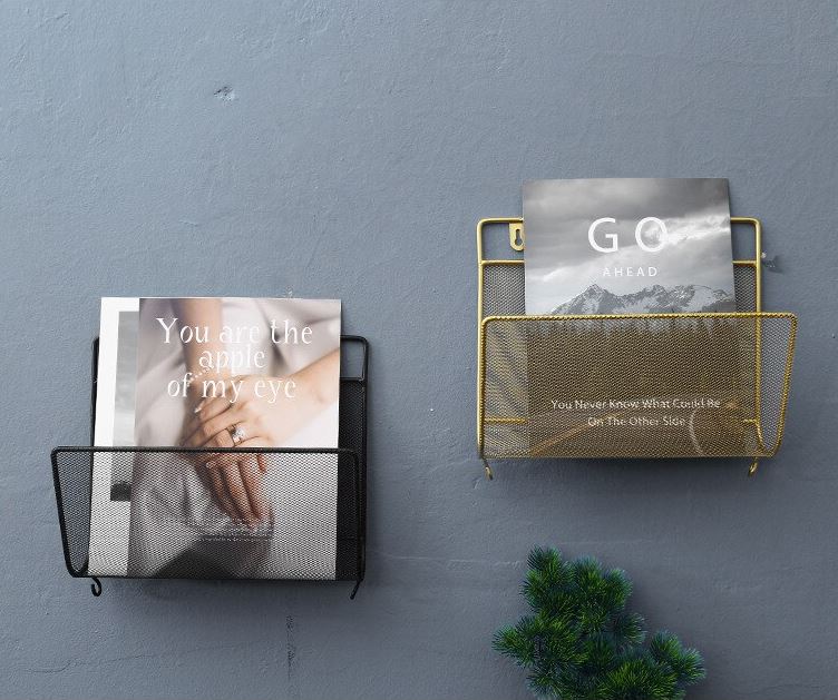 QUVIO Tijdschriften organizer wandmontage zwart