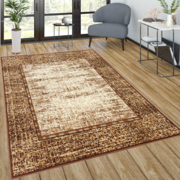 Dywan nowoczesny brązowy do salonu pokoju 003 - 70x130 cm - modny solidny