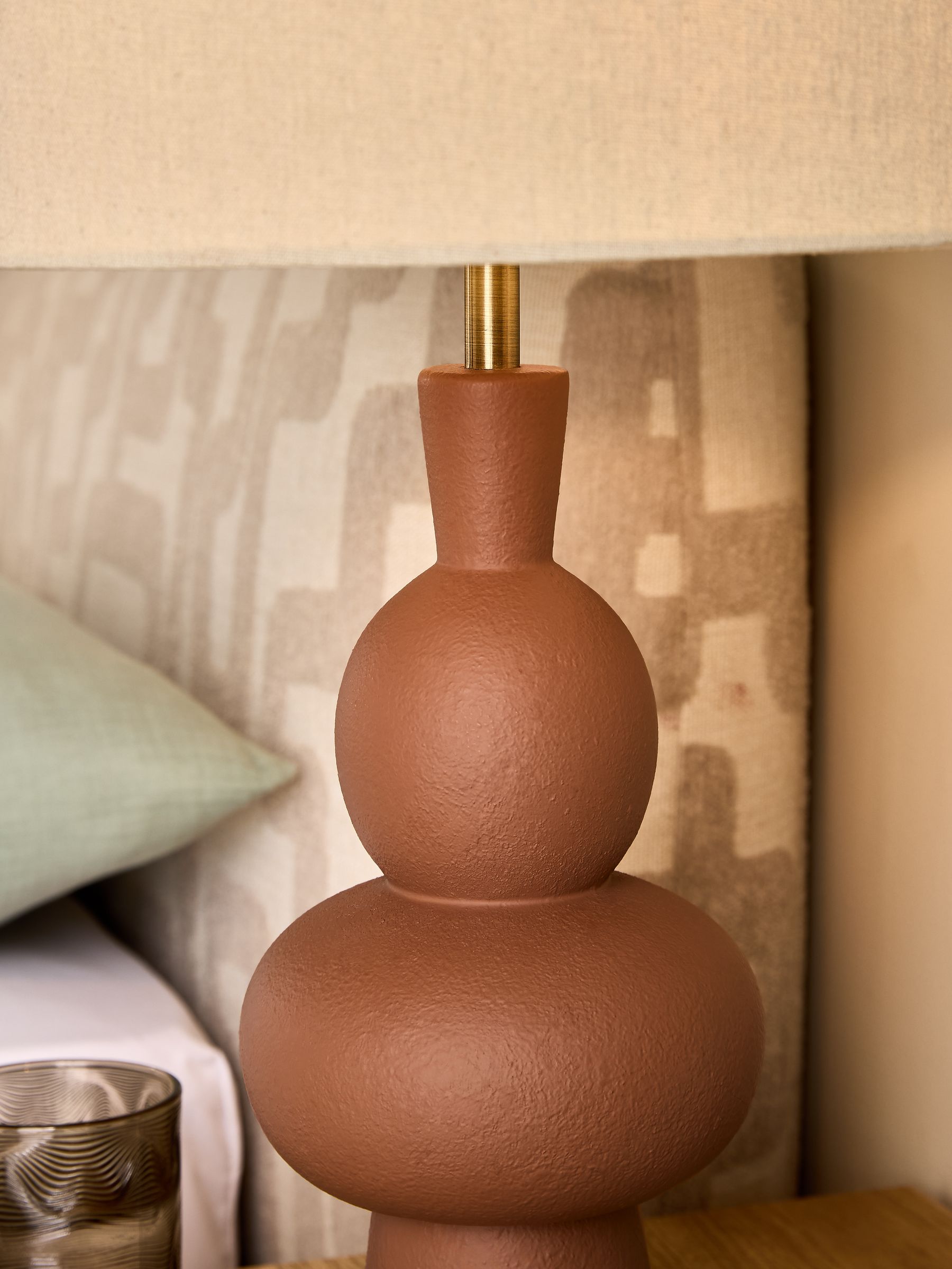 Freyja Ceramic Table Lamp in Brown