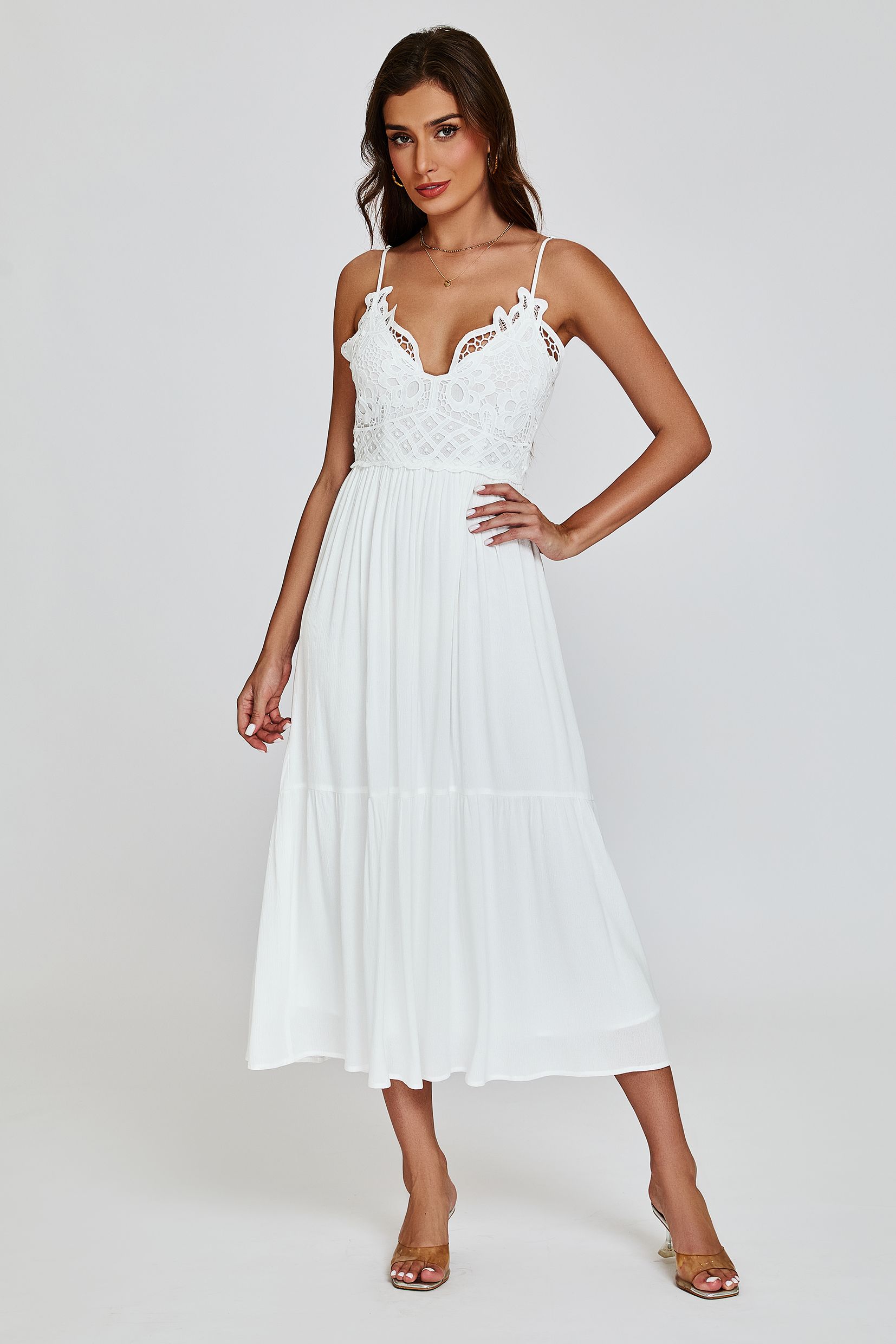FS Collection Lace Top Maxi Dress