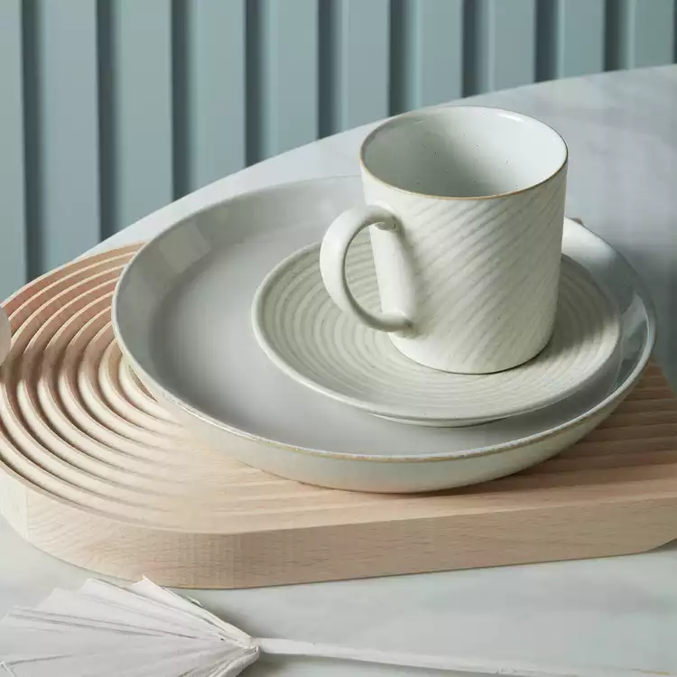 Denby Impression Set of 2 Stoneware Mugs - Cream