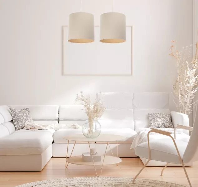 Lampa wisząca BOHO LEN TUBA 30 kremowa