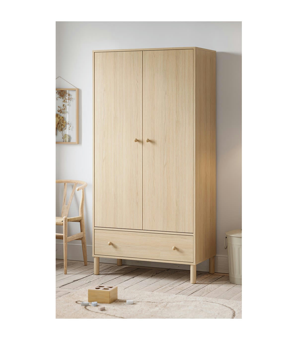 TELA - Armoire 2 portes et 1 tiroir - H185 cm