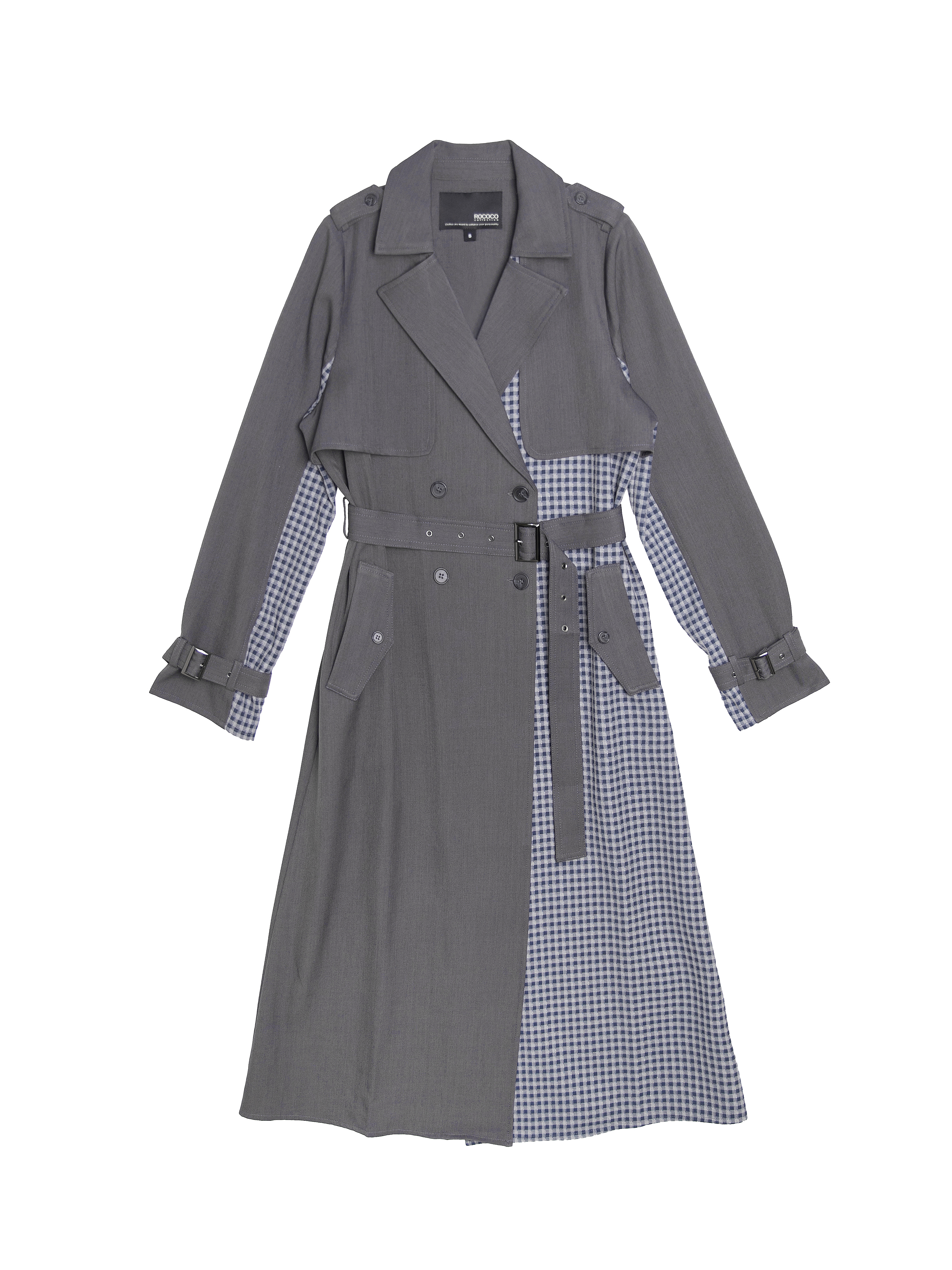 Patchwork Trench Coat - 25WDJ311C
