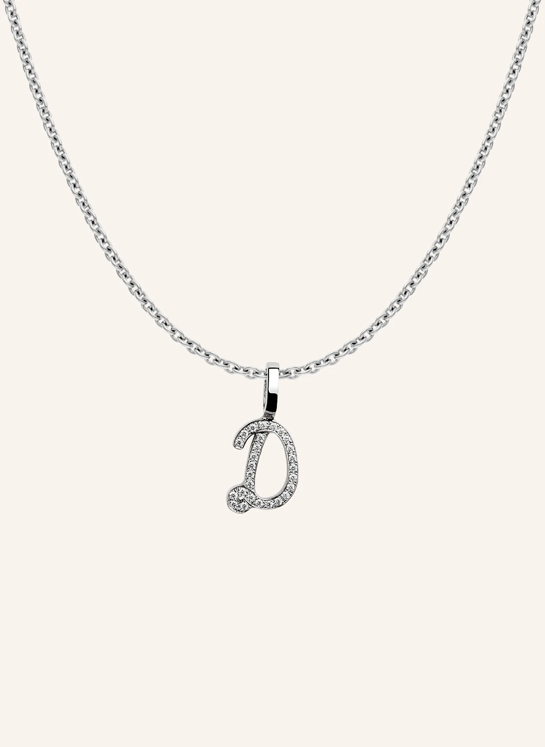 CADA Kette TINY DIAMOND LETTER D