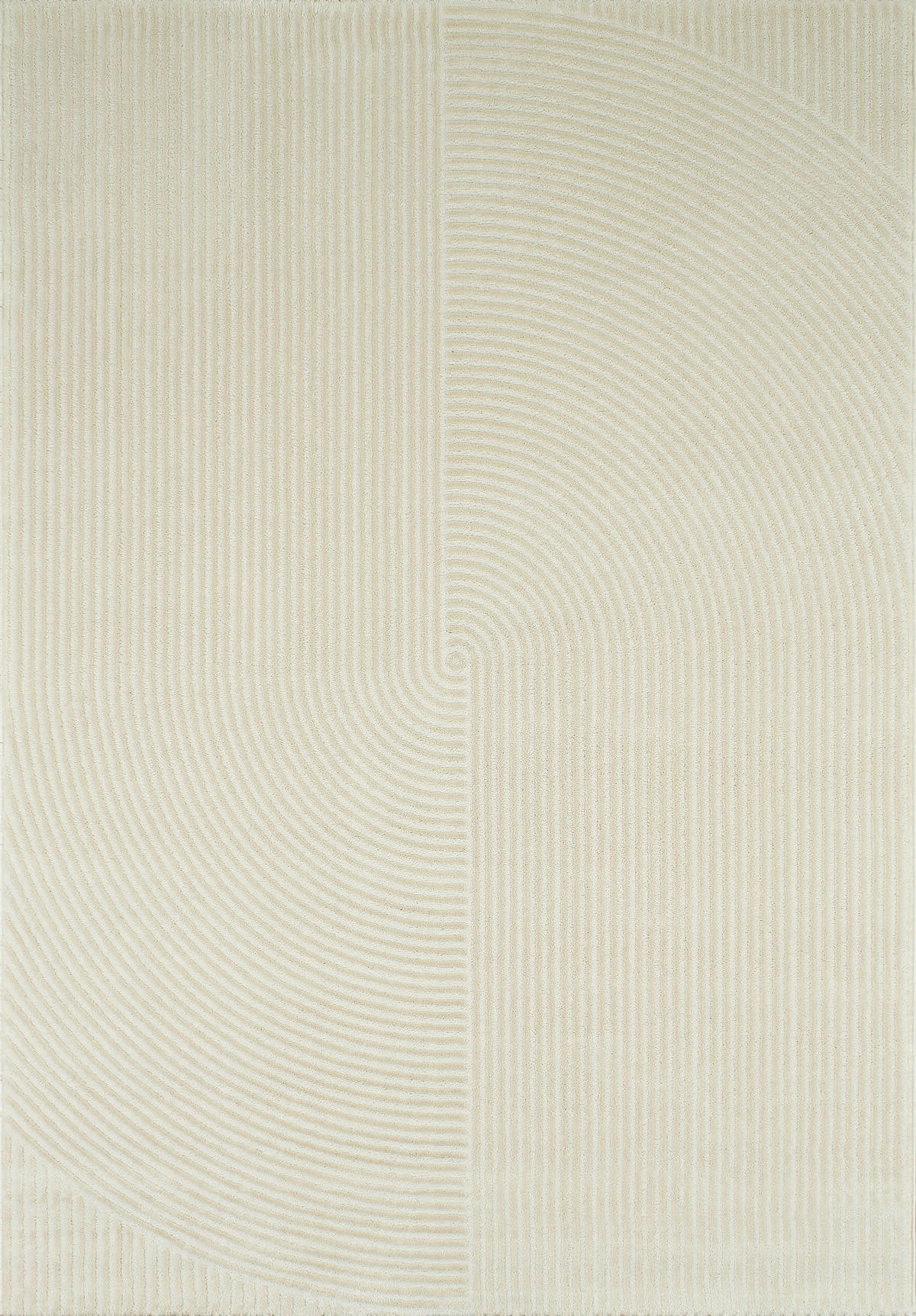 BIANCA - Tapis motif  en relief crème - 160x230