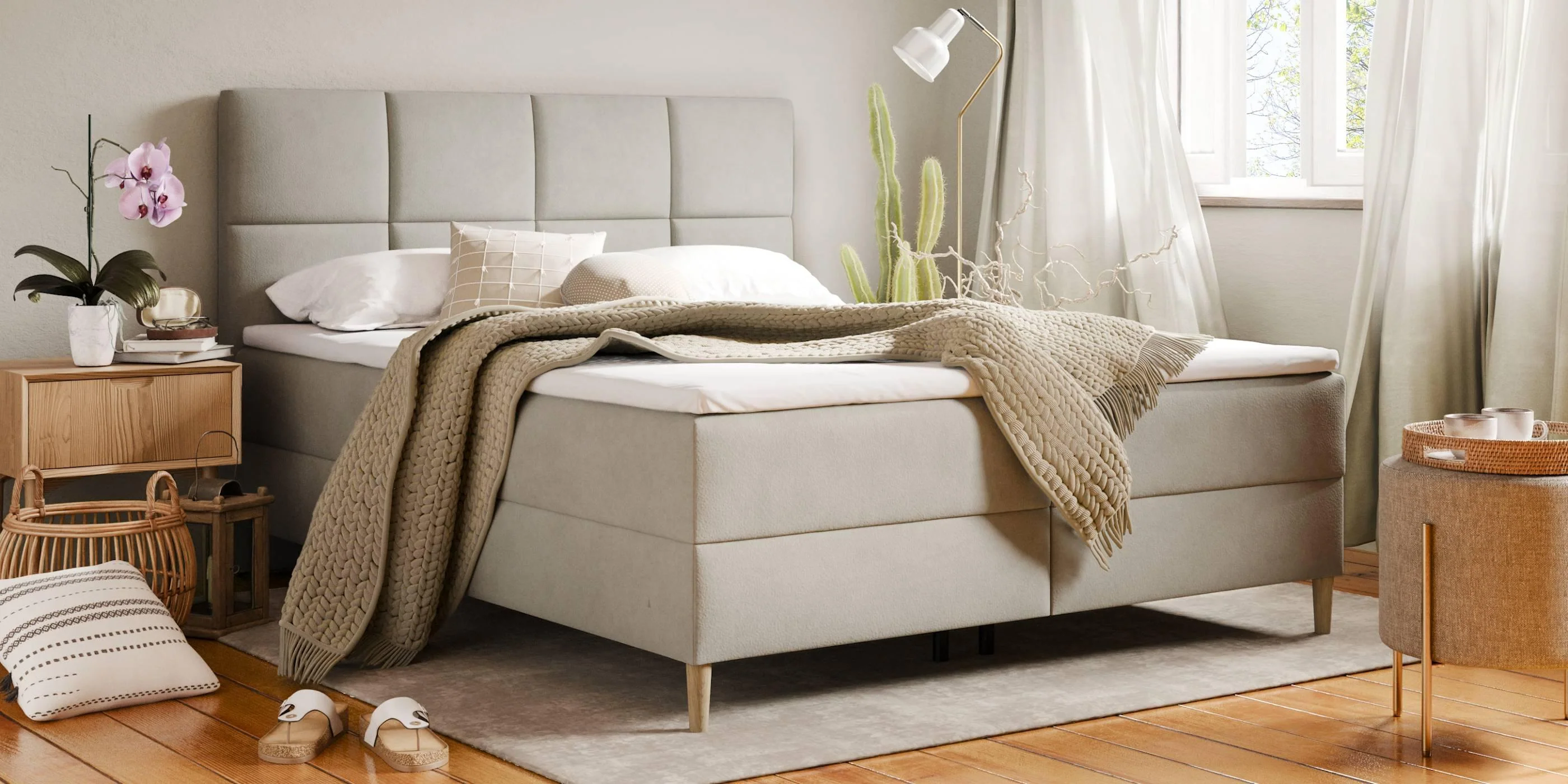 Boxspring Quadro velvet met opbergruimte 180 x 200 cm